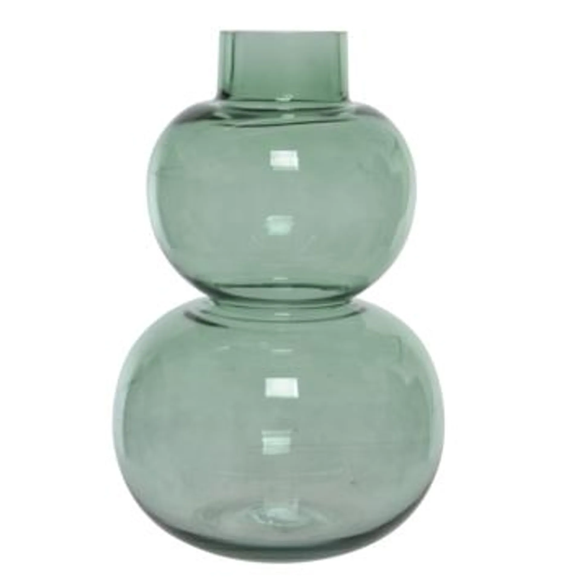 Bollenvaas glas groen h28 cm