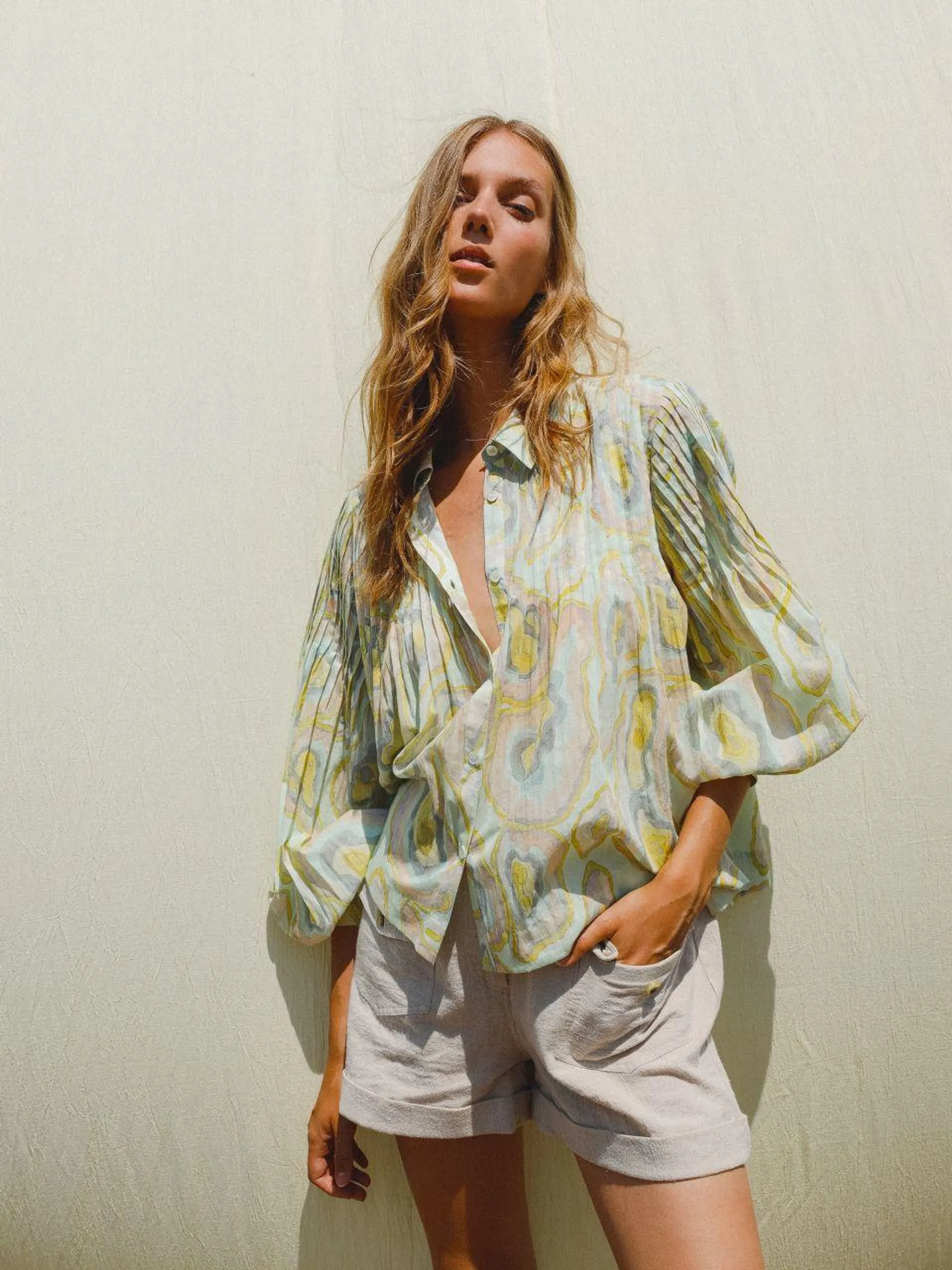 PLEATED GEODE SHIRT