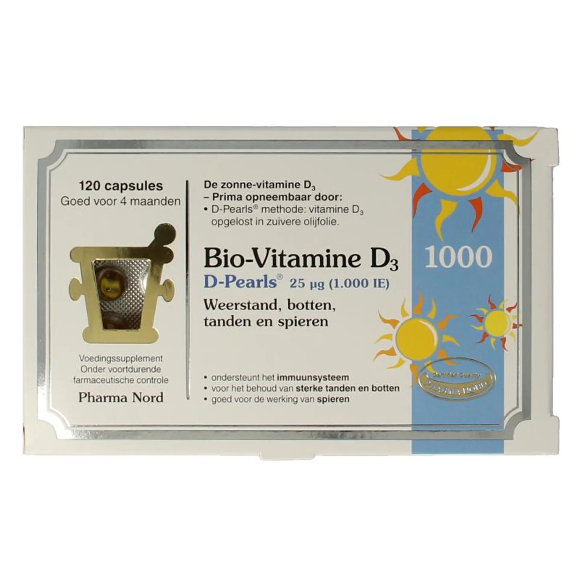 Pharma Nord Bio vitamine D3 25mcg 1000IE 120 capsules