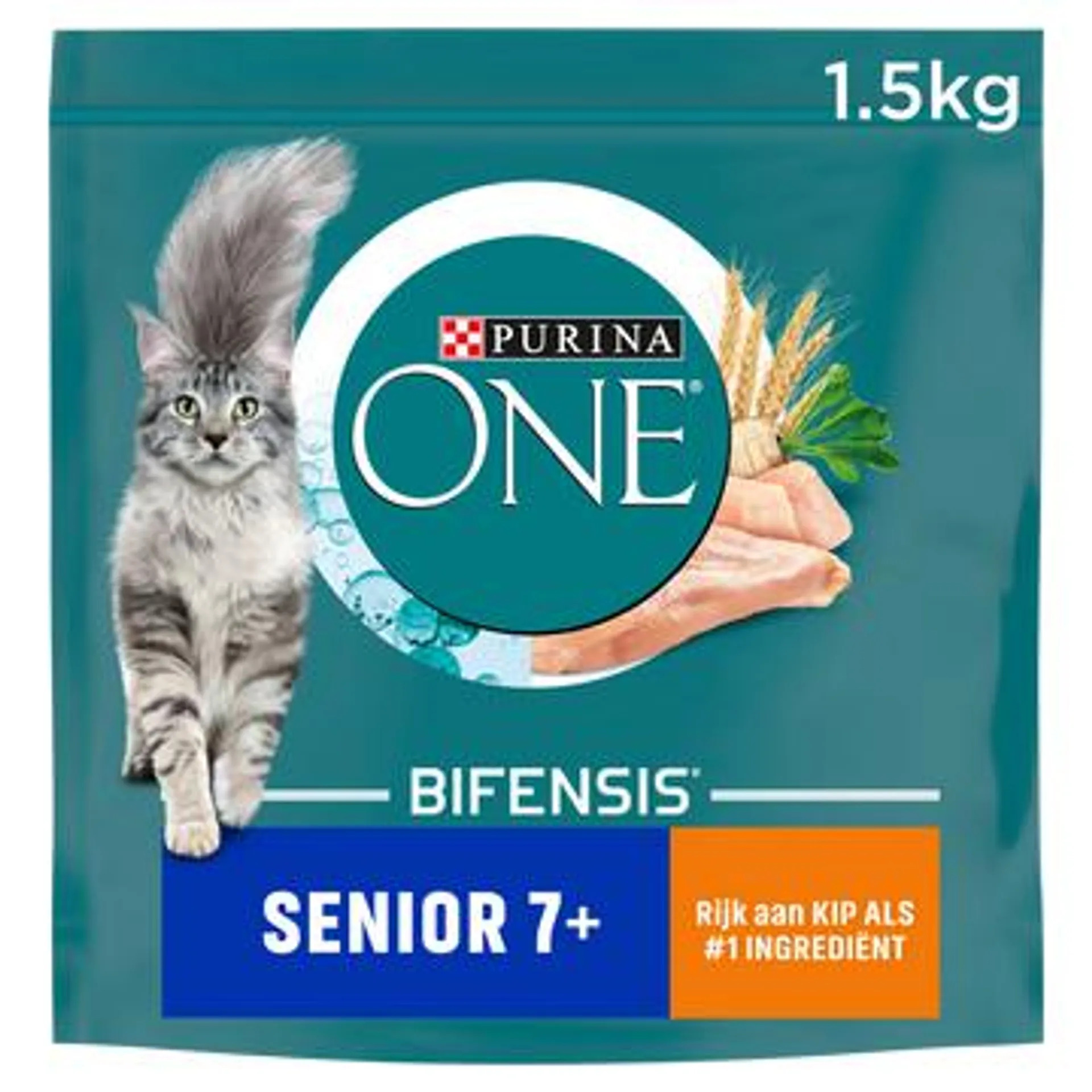 PURINA ONE® Senior 7+ Rijk aan Kip kattenvoer 1, 5kg