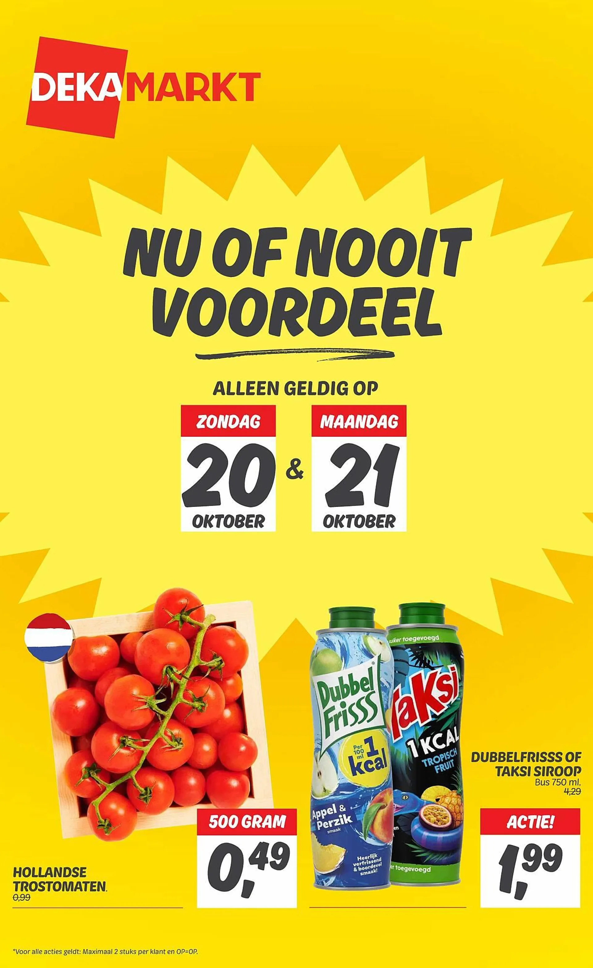 Dekamarkt folder - Nu of Nooit voordeel - 1