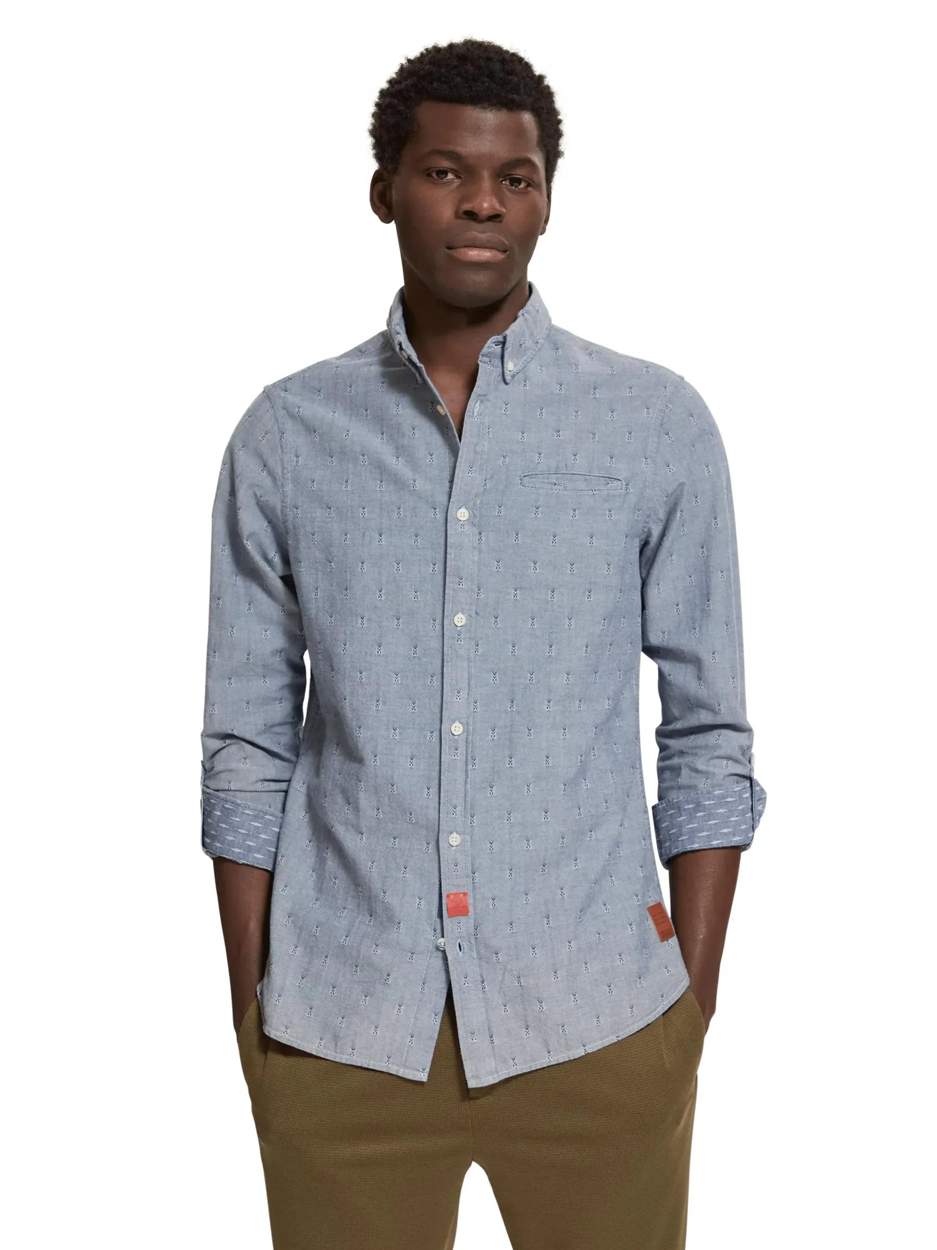 Buttoned sleeve adjustment shirt