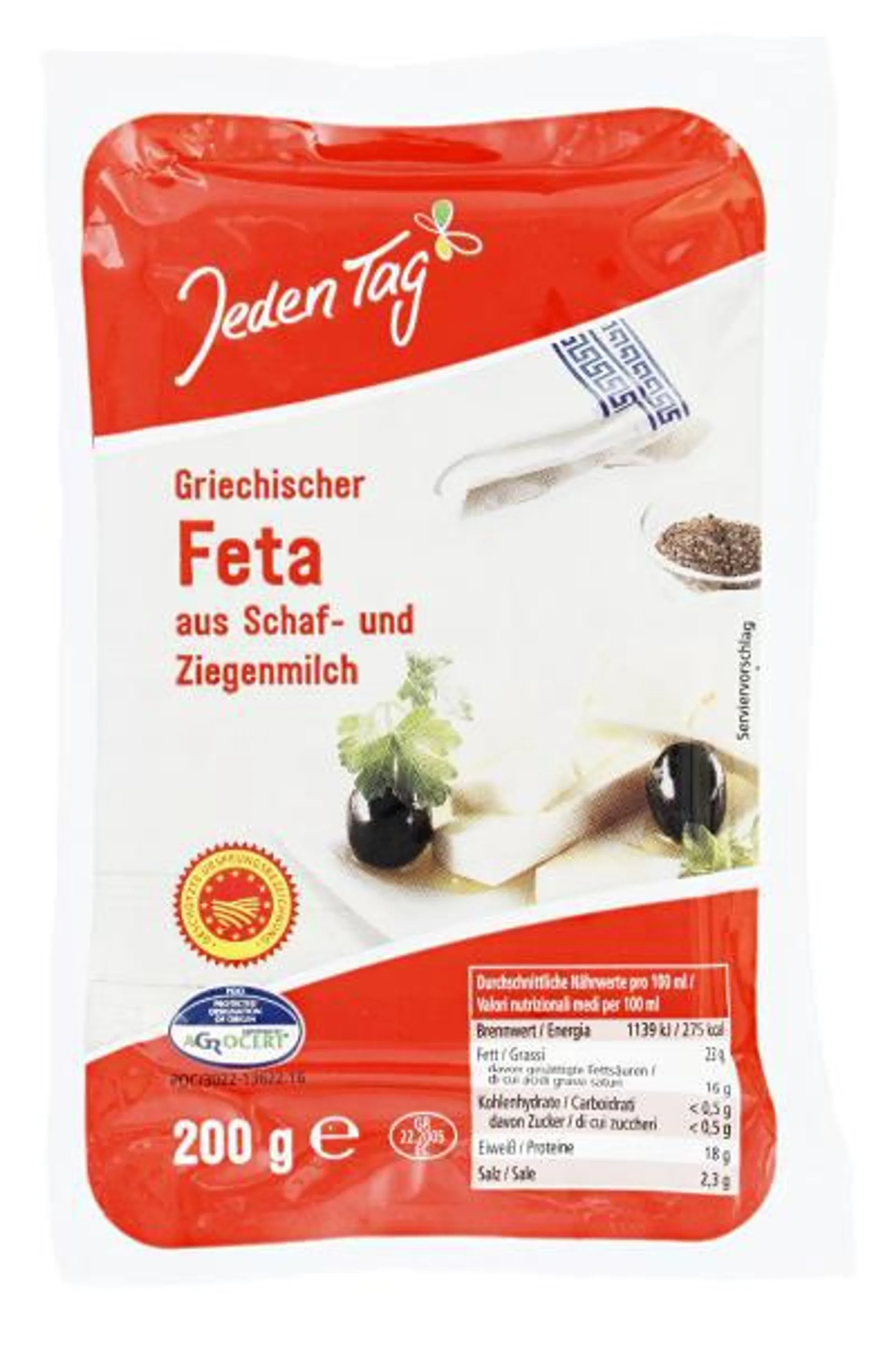 Jeden Tag Original Griechischer Feta