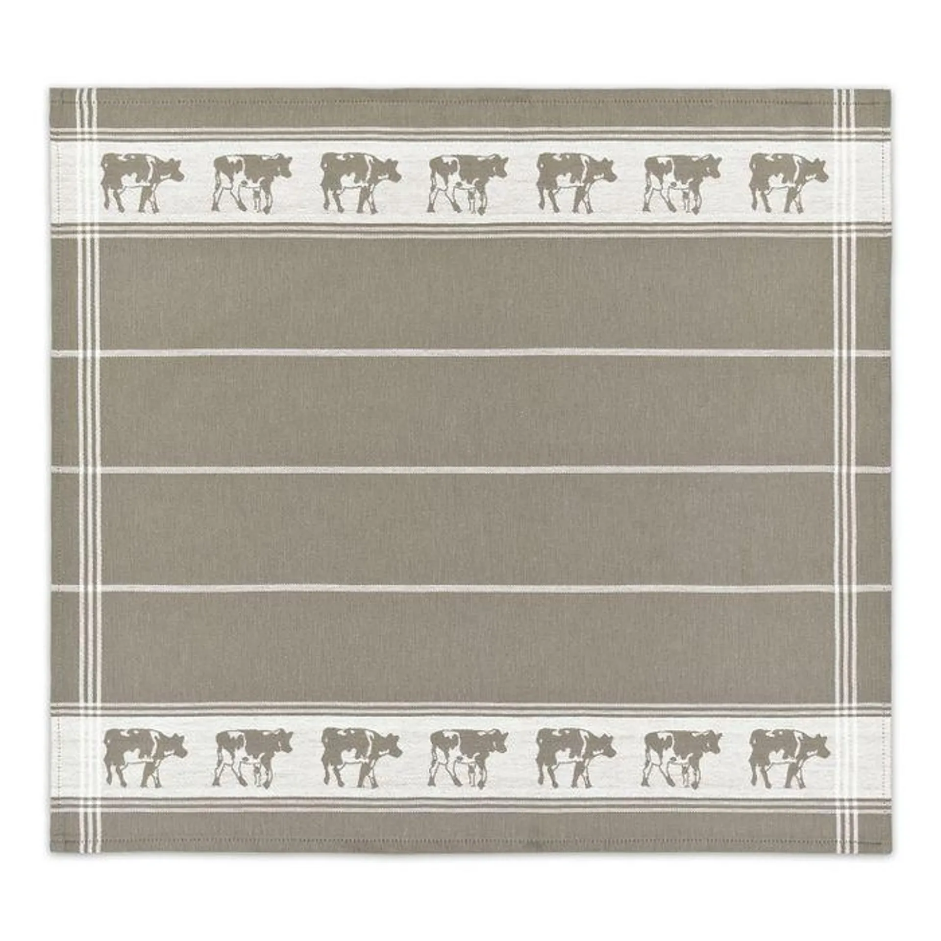 DDDDD Theedoek Zwart Bont 60x65cm - taupe - set van 6