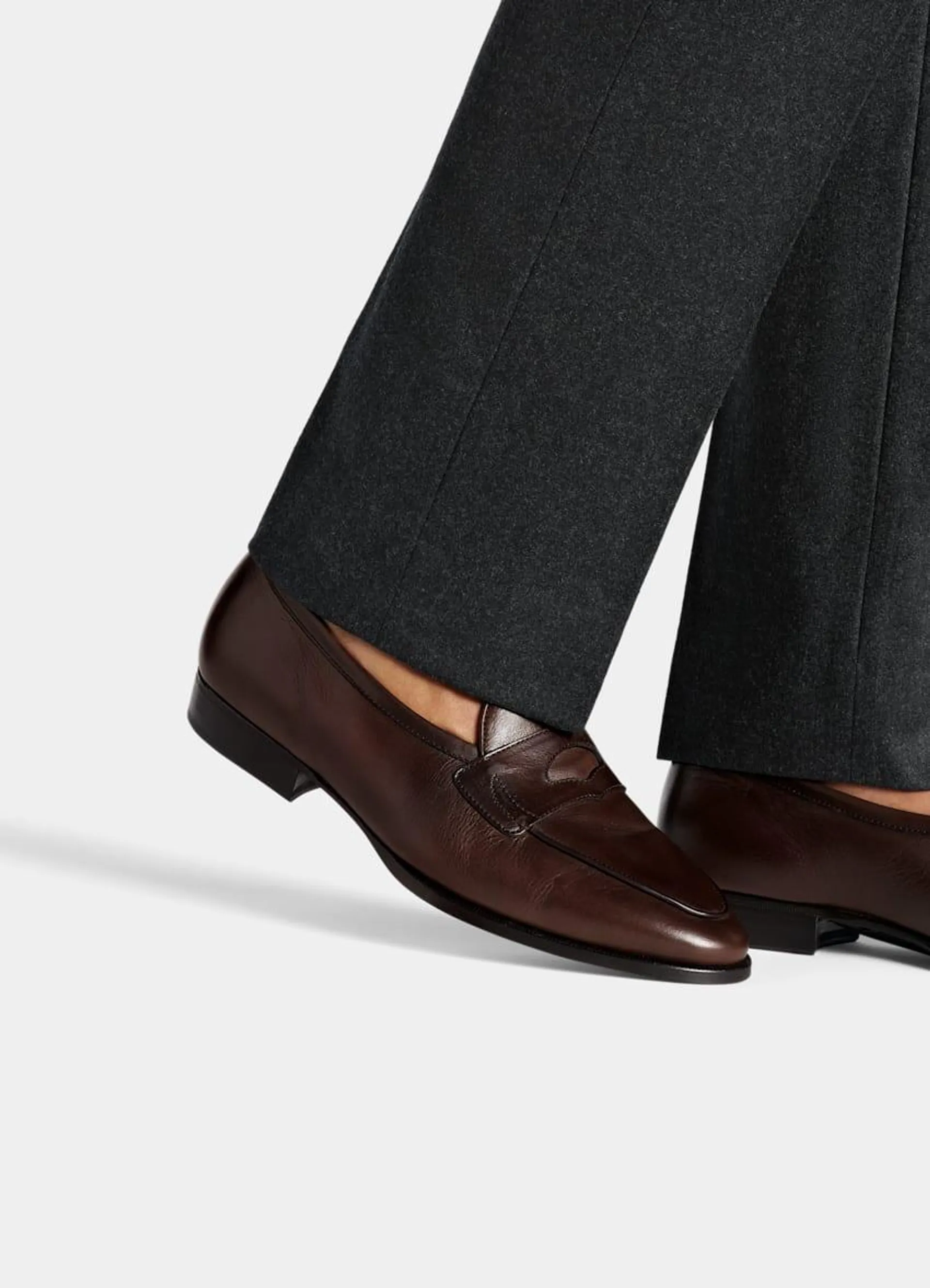 Step into these smart brown penny loafers for a timeless style that's simultaneously casual and effortlessly refined. Crafted in Portugal from supple Italian leather with a leather sole.