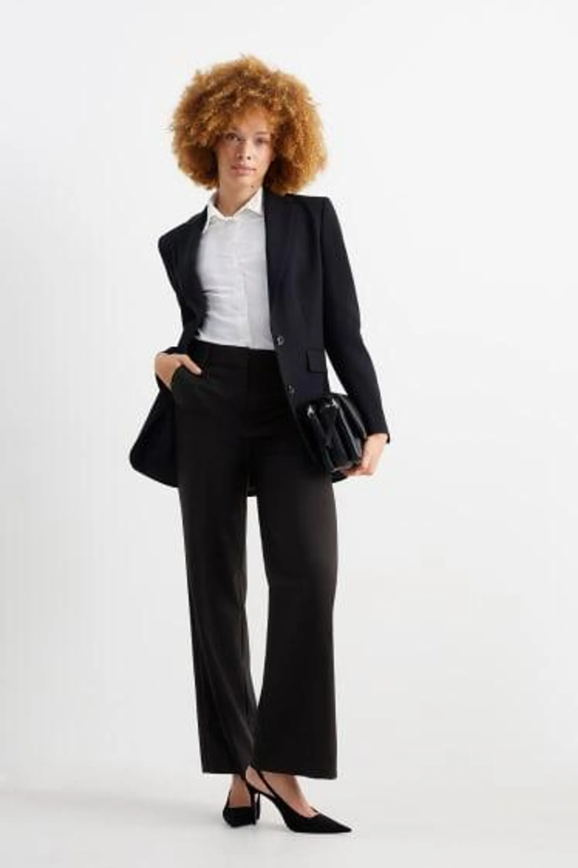 Business-broek - high waist - wide leg - Mix & Match