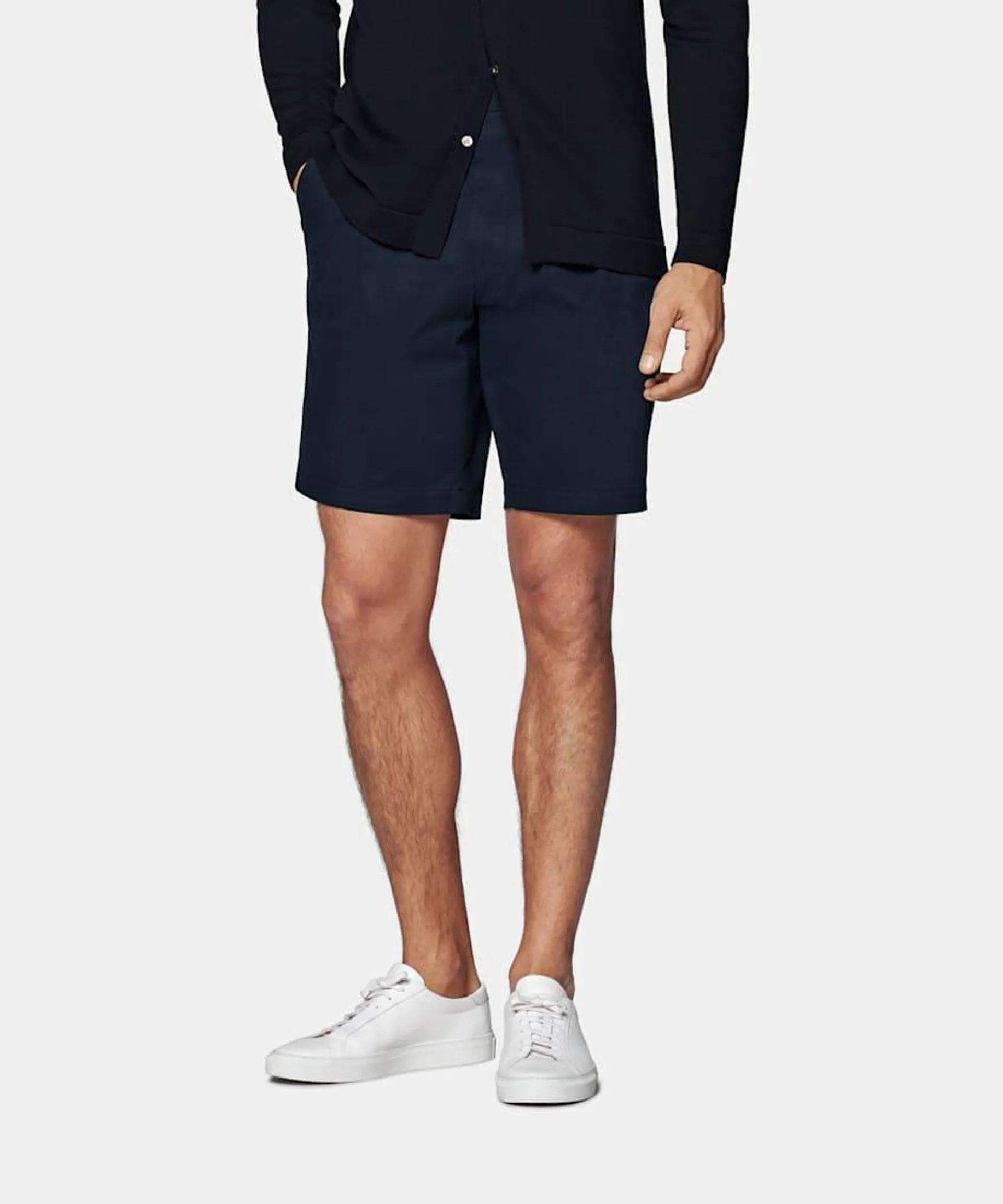 Navy Straight Leg Shorts