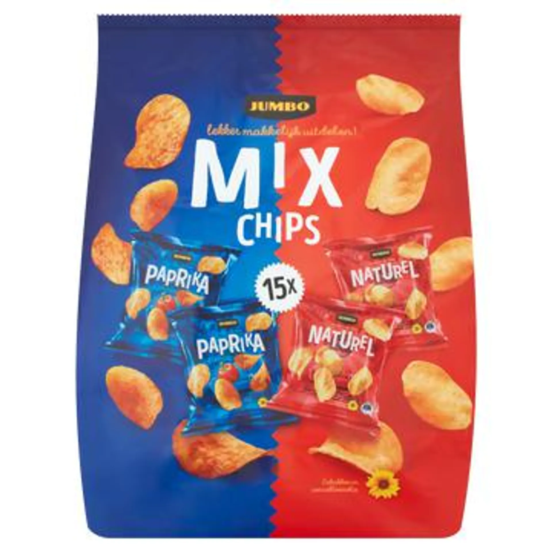 Jumbo Chips Uitdeelzakjes Paprika & Naturel 15 Stuks