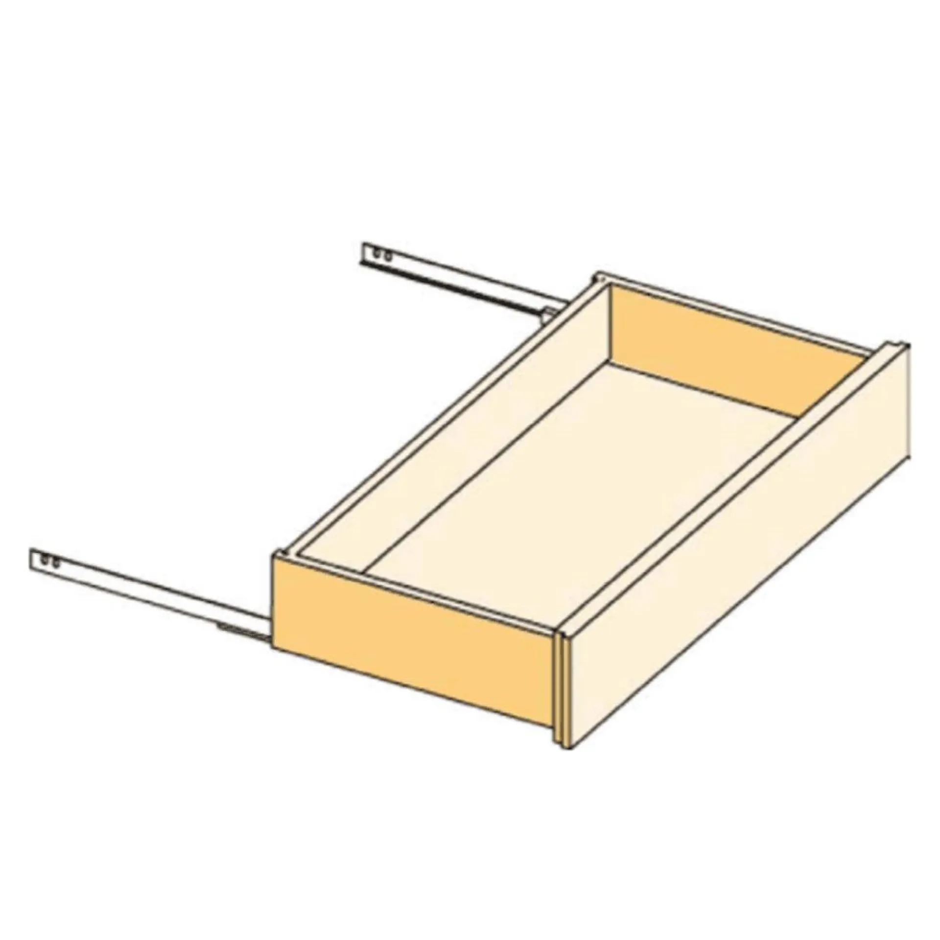 Losse lade met voorliggend front 10cm hoog