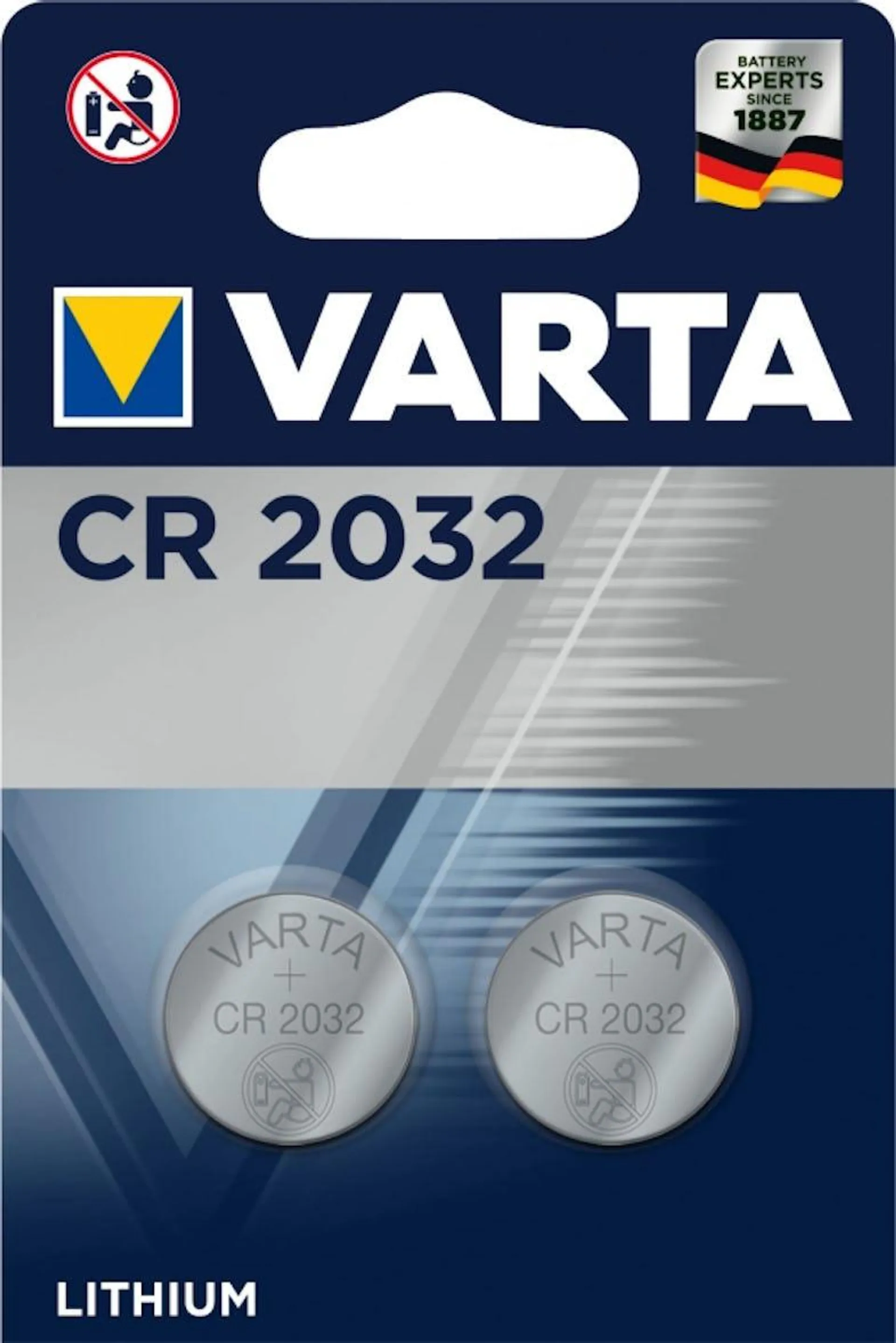 Varta knoopcel Lithium CR2032, blister van 2 stuks