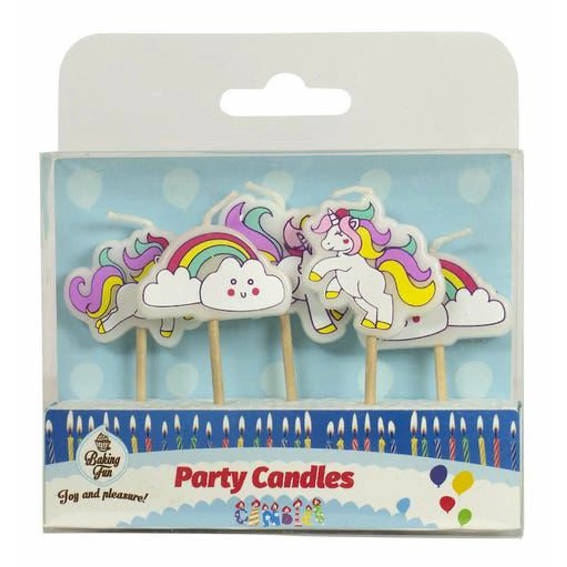 Party kaarsjes Unicorn 5 stuks