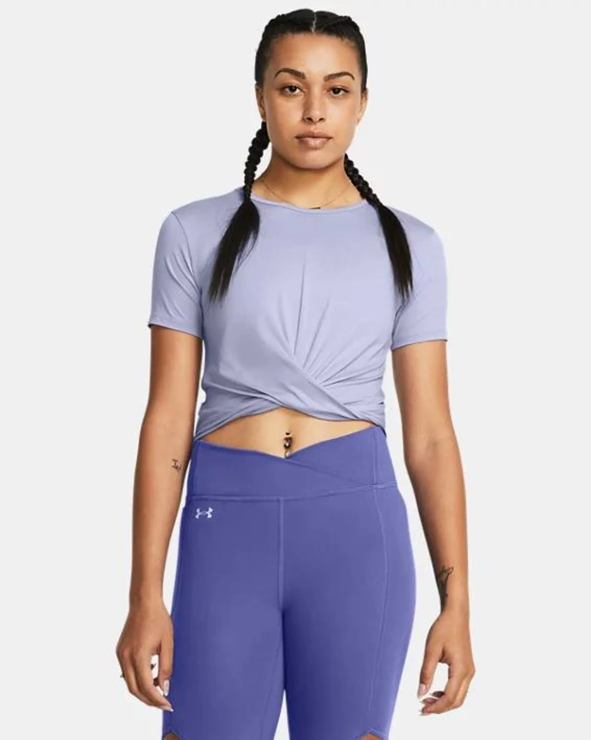 Damesshirt UA Motion Crossover Crop met korte mouwen