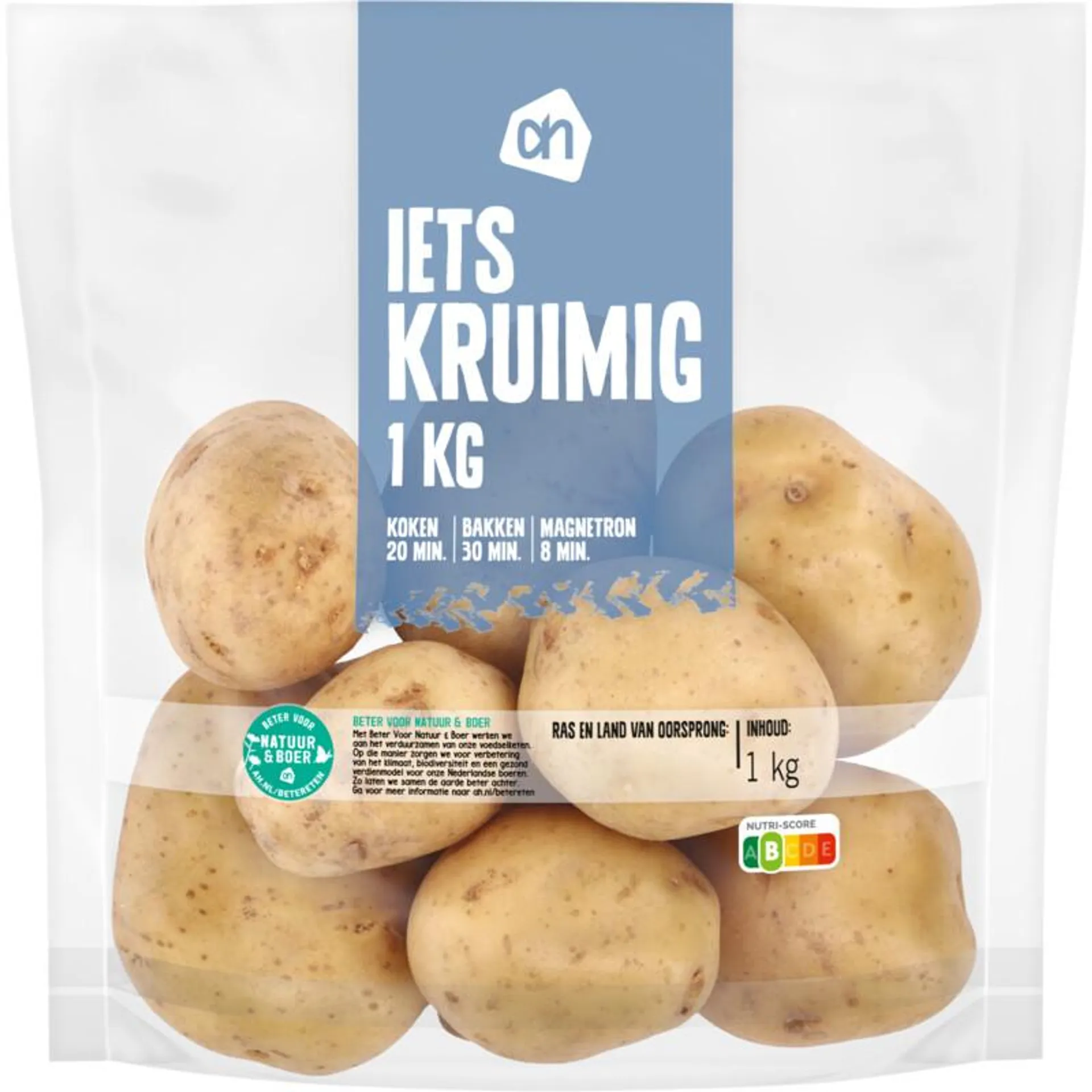 Aardappel iets kruimig - met schil