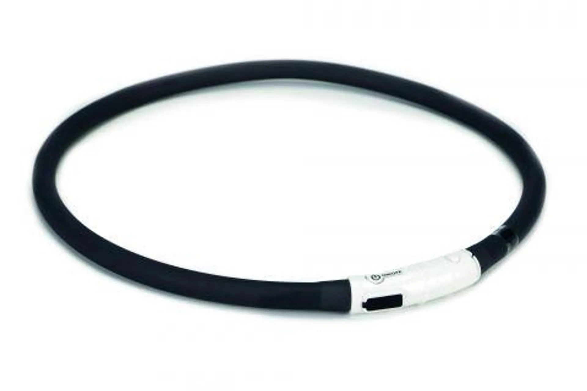 Beeztees Dogini USB - Lichtgevende Halsband - Hond - Zwart - Siliconen - 70cm x 10mm