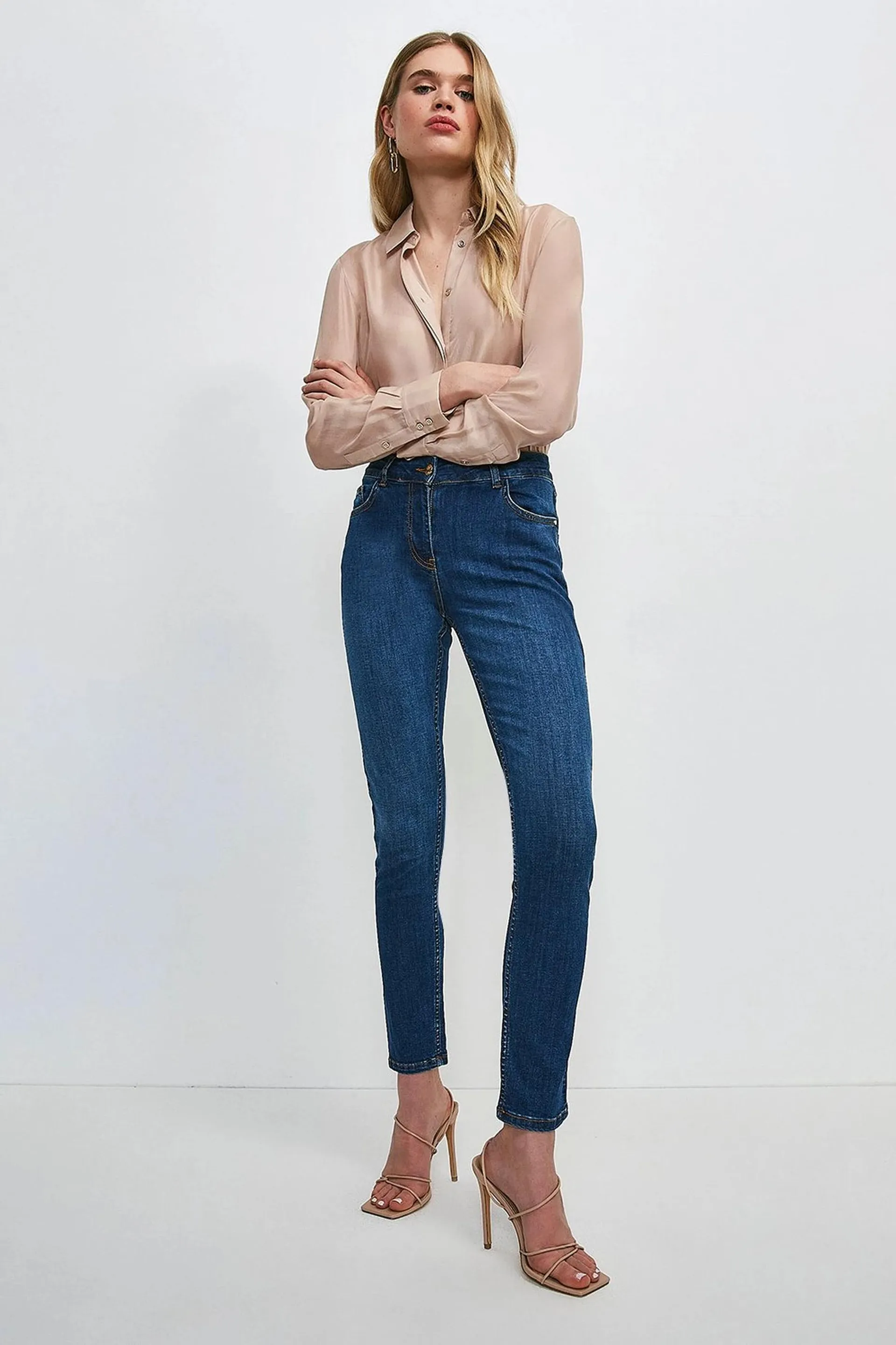 Mid Rise Slim Leg Jeans