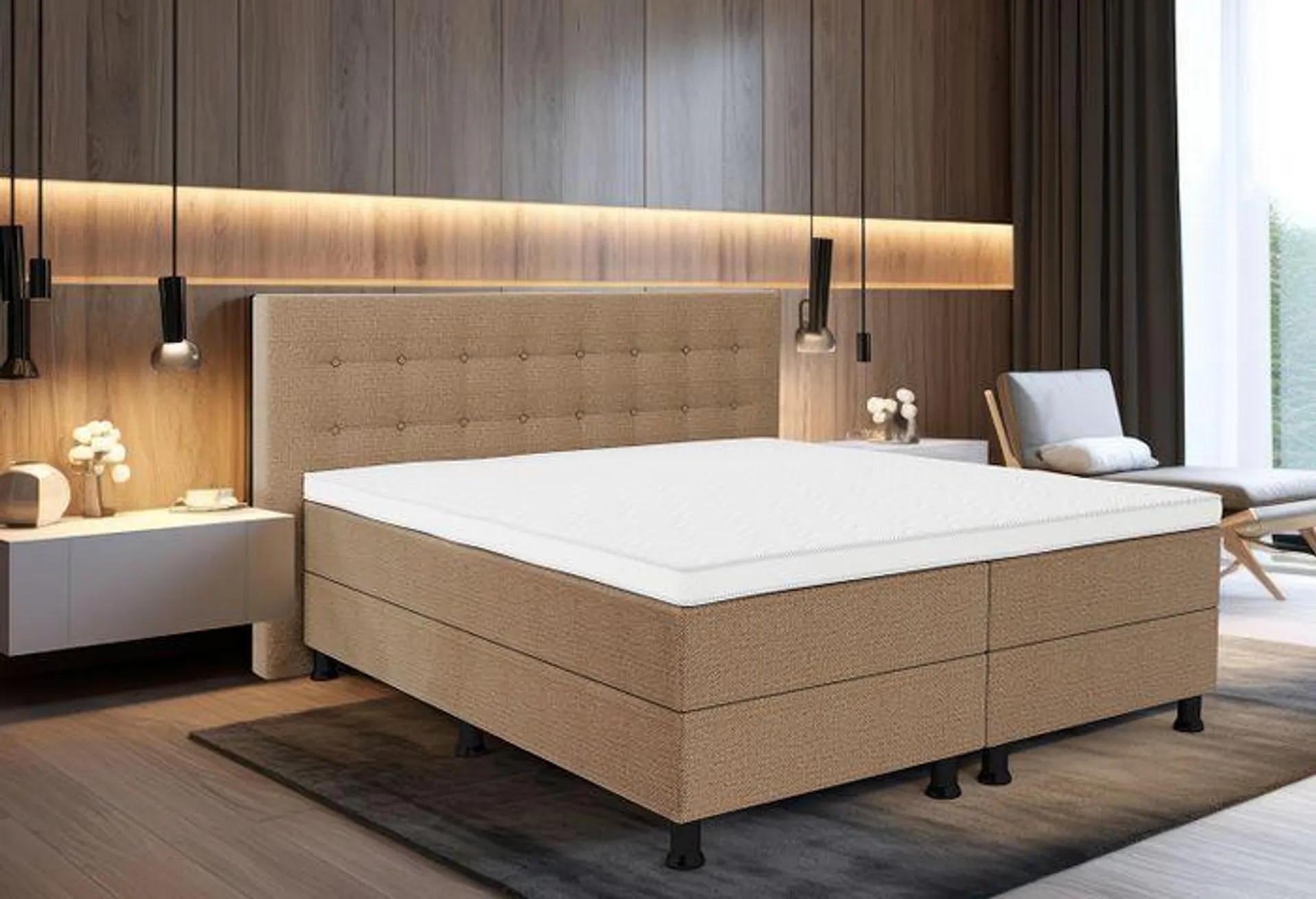 Aanbieding Boxspring Compleet Tymo - beige