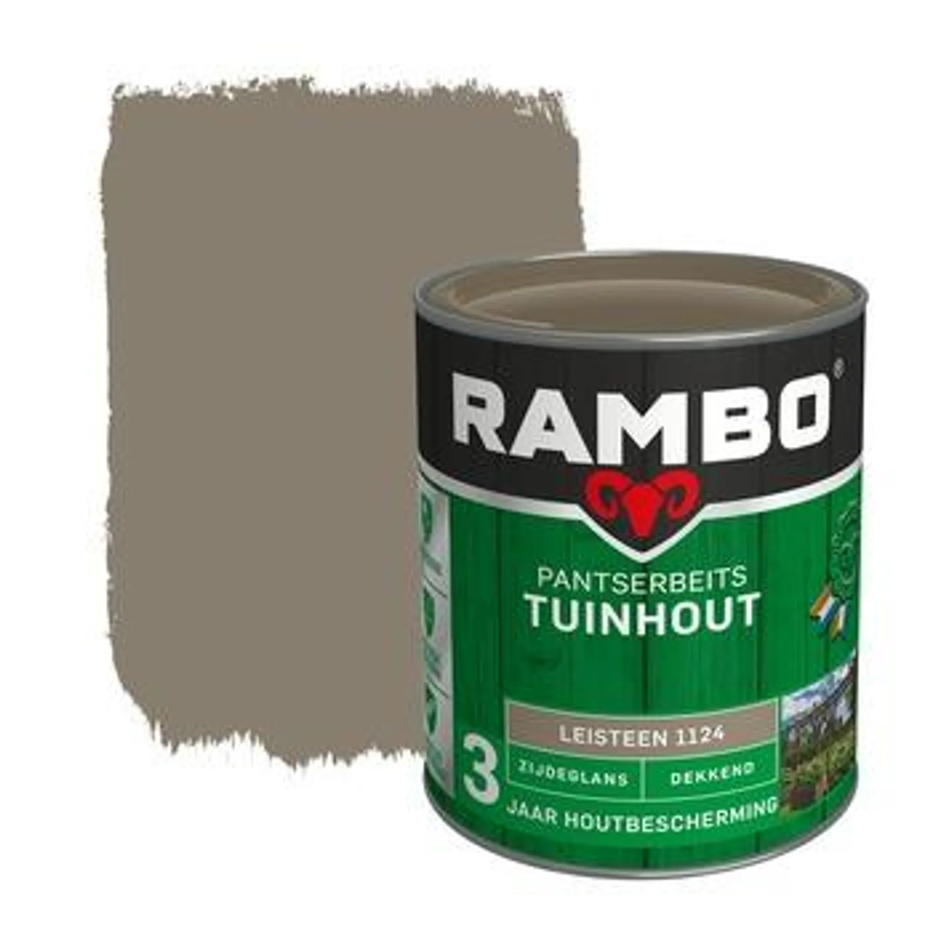 Rambo Pantserbeits Tuinhout zijdeglans leisteengrijs dekkend 750 ml