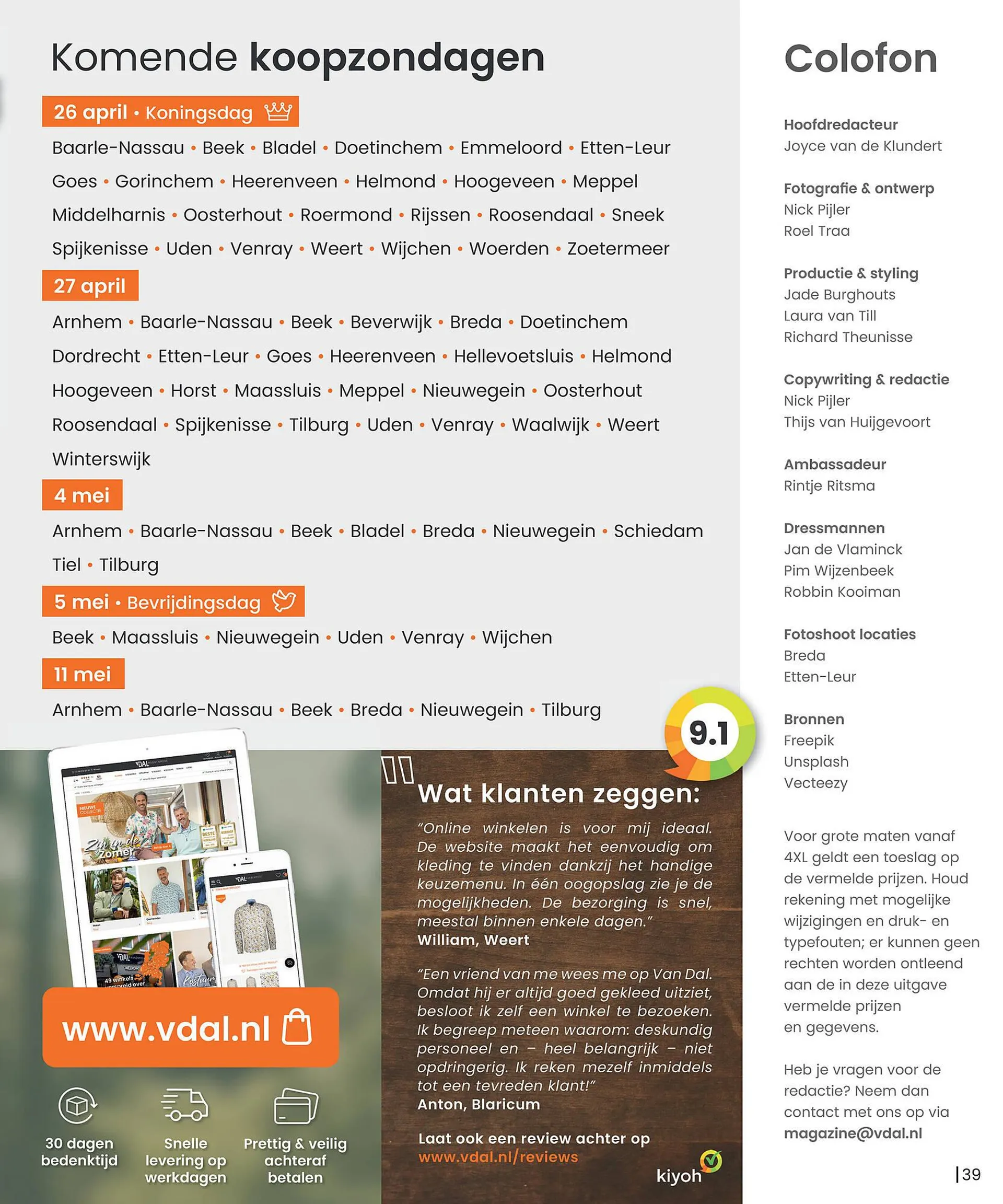 Van Dal Mannenmode folder van 14 april tot 30 april 2025 - Folder pagina 39