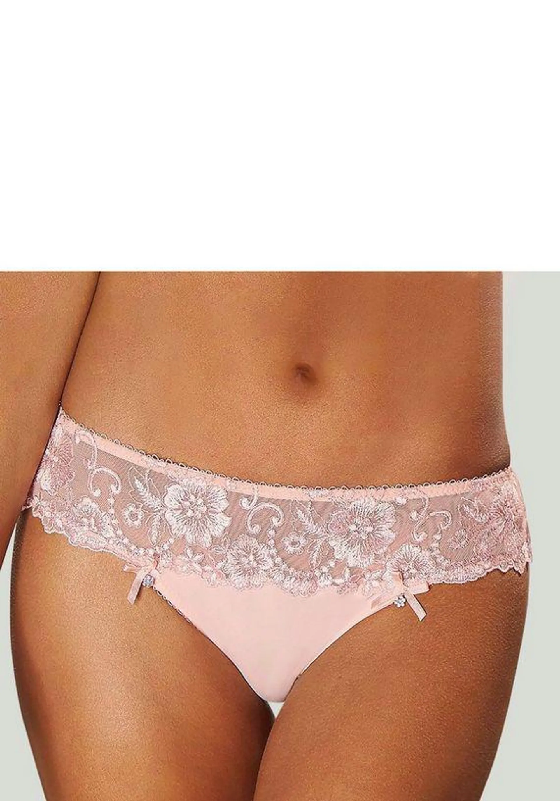 Lascana String Wanda Dessous met borduurkant in gebloemde look