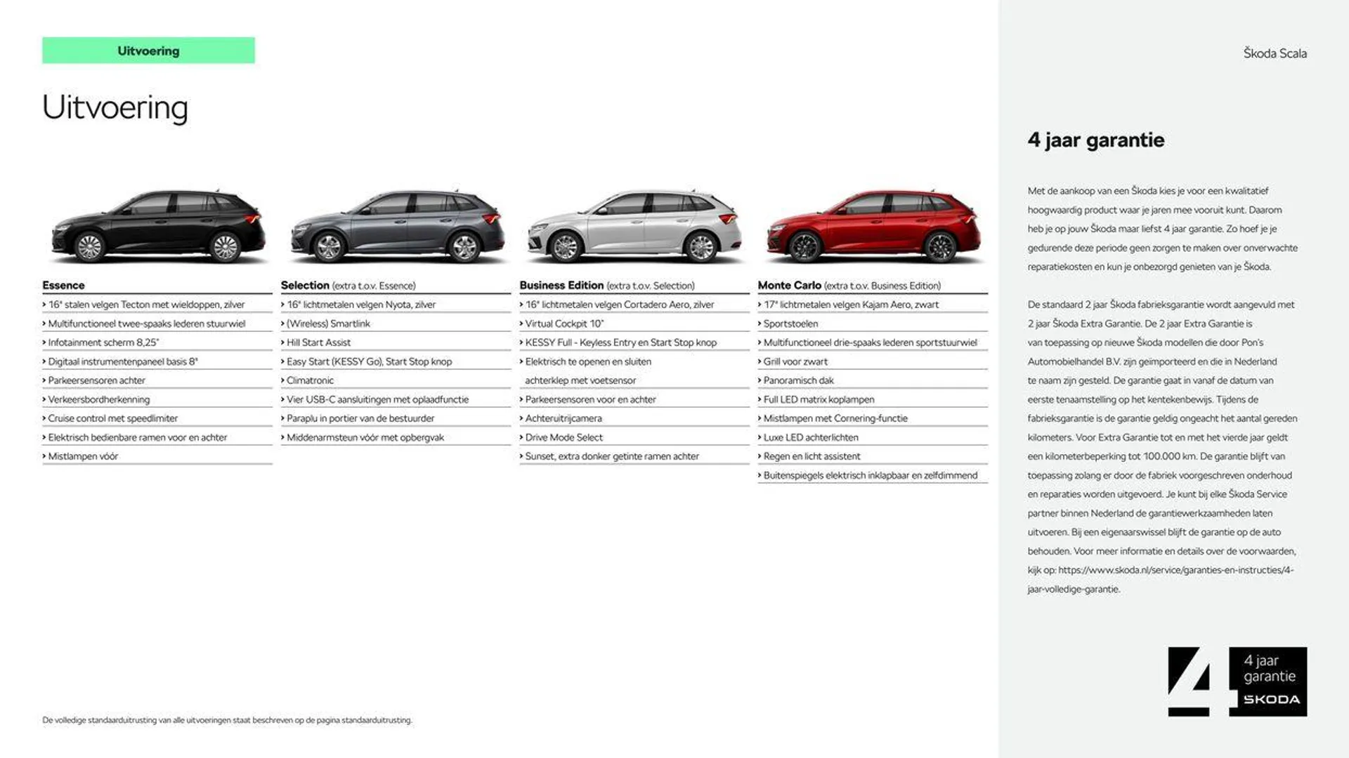 Škoda Scala prijslijst per 10 januari 2024 van 7 maart tot 7 maart 2025 - Folder pagina 3