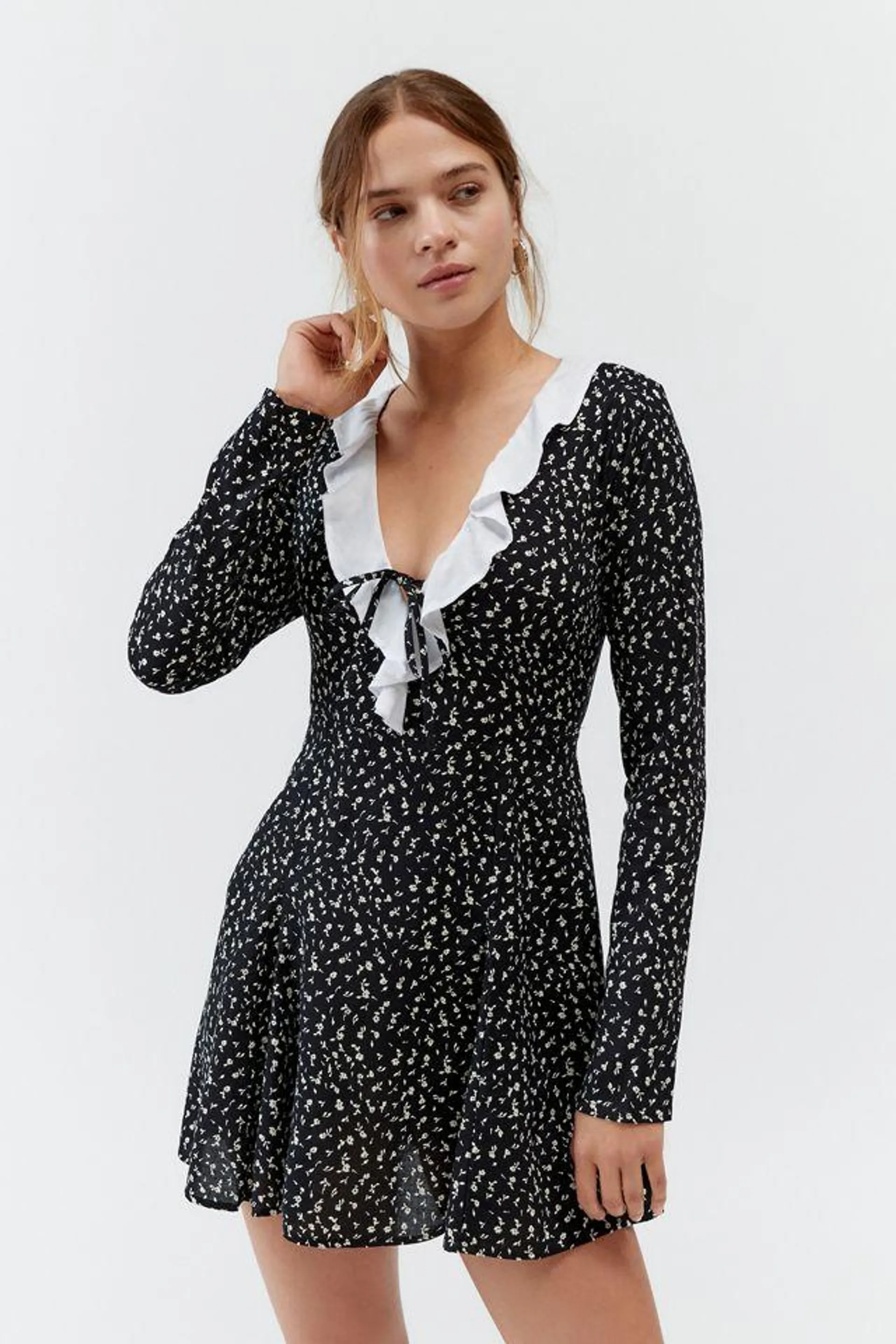 Motel Darira Long Sleeve Mini Dress