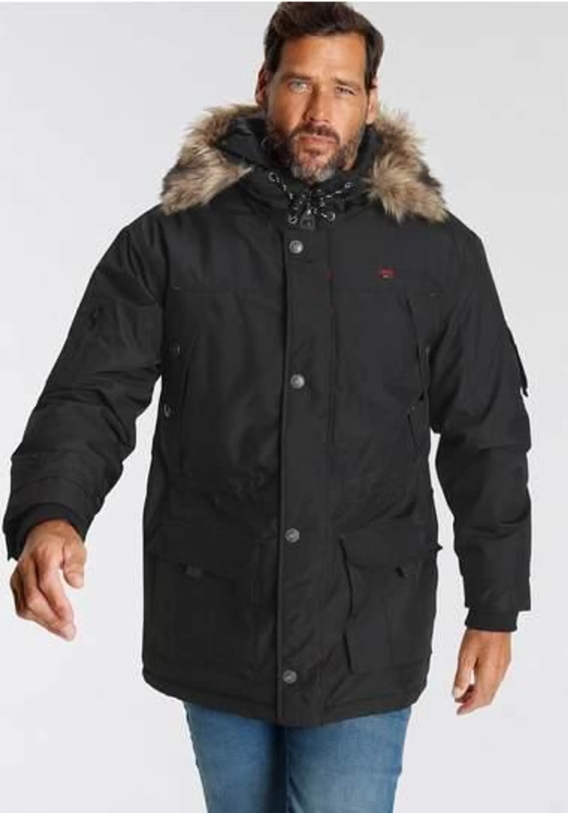 Man's World Parka met afneembaar beleg