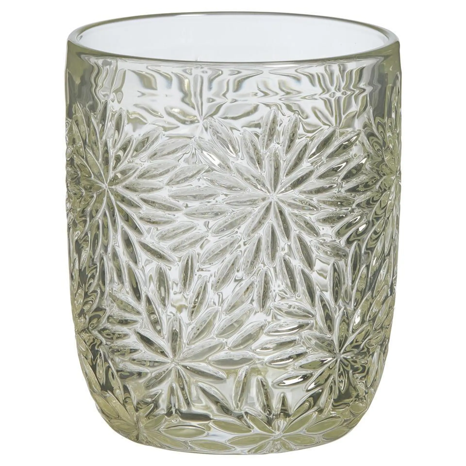 Drinkglas Carved Flower Groen