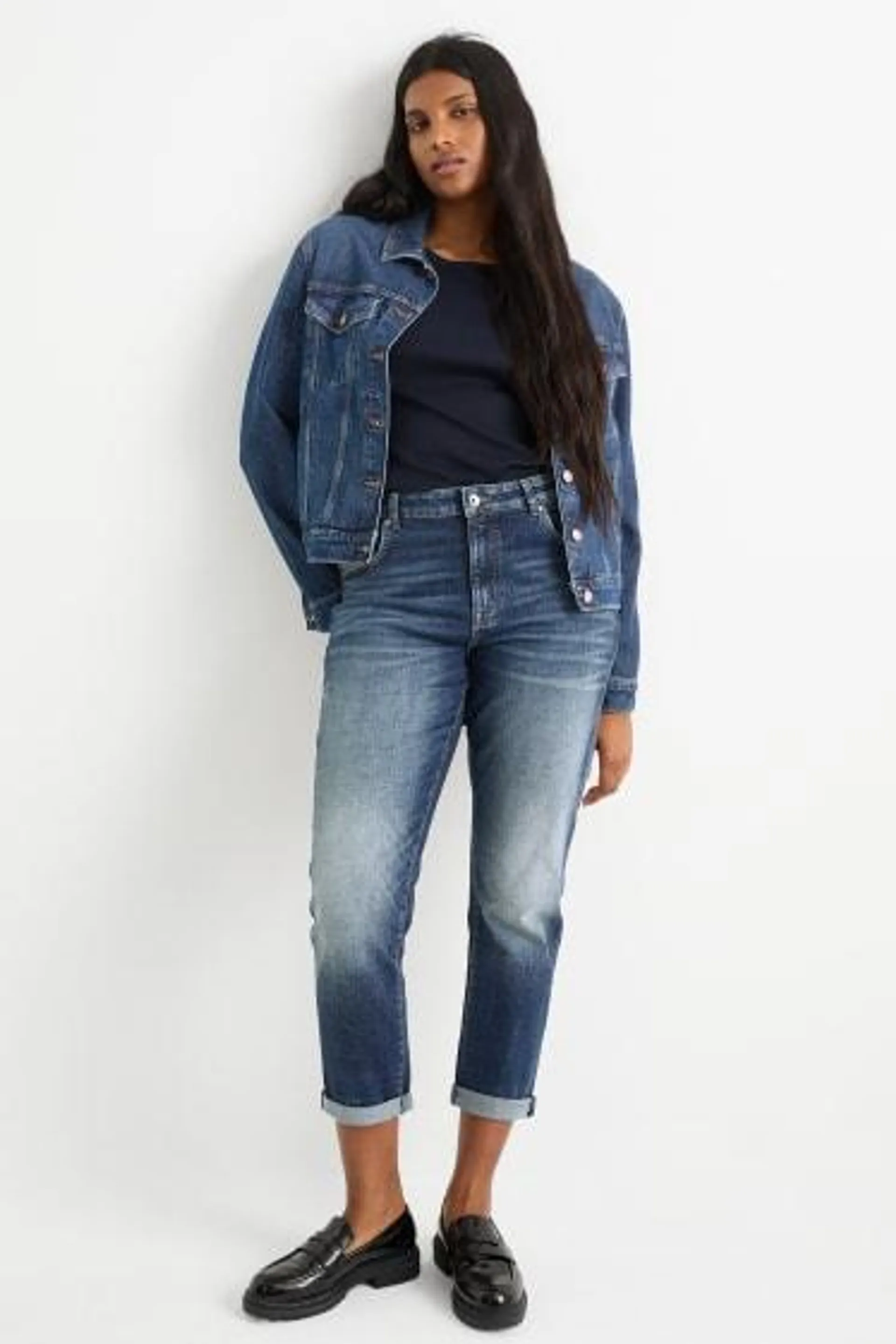 Boyfriend jeans - mid waist - LYCRA®