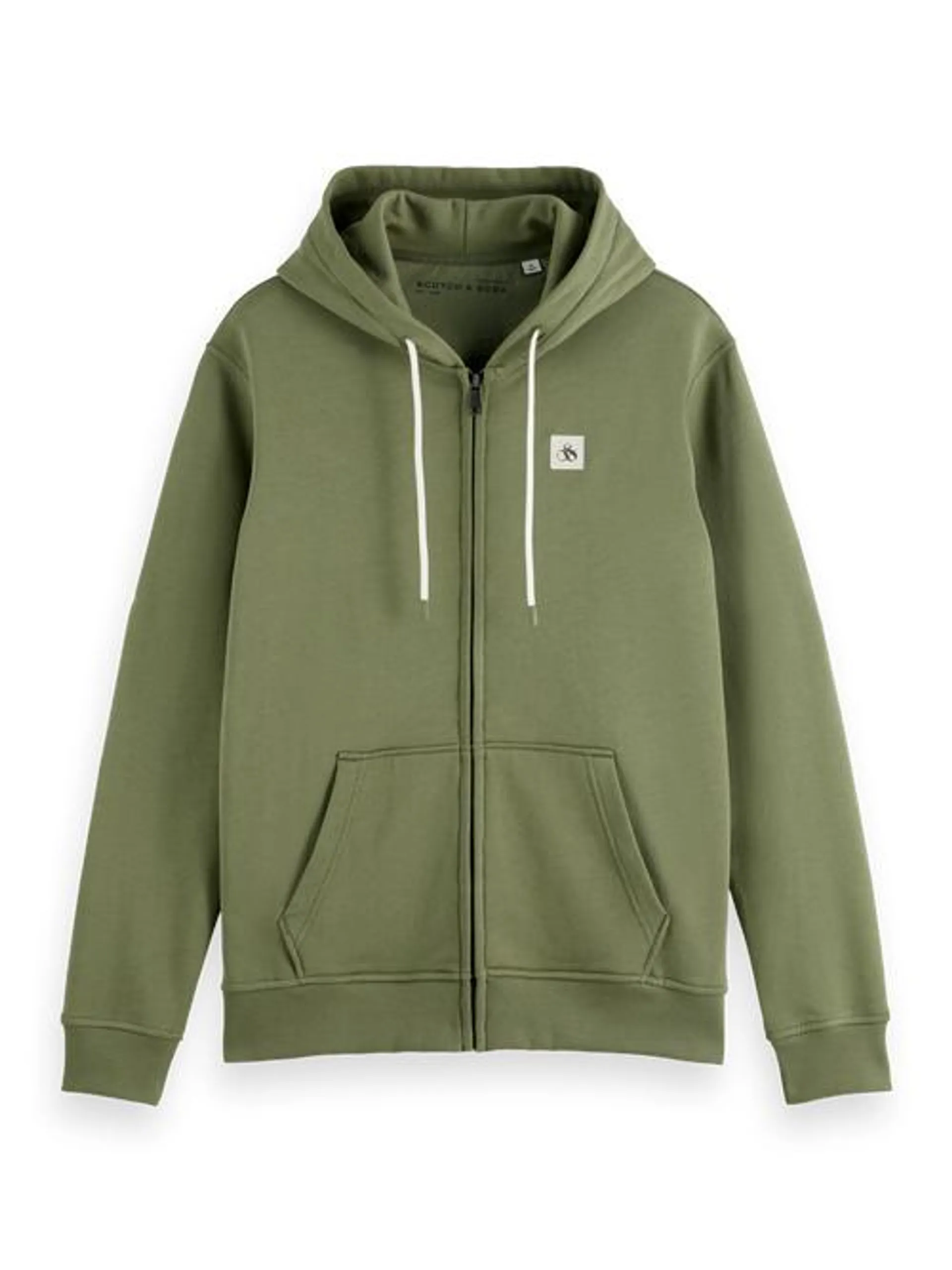 Essential logo badge zip-through hoodie