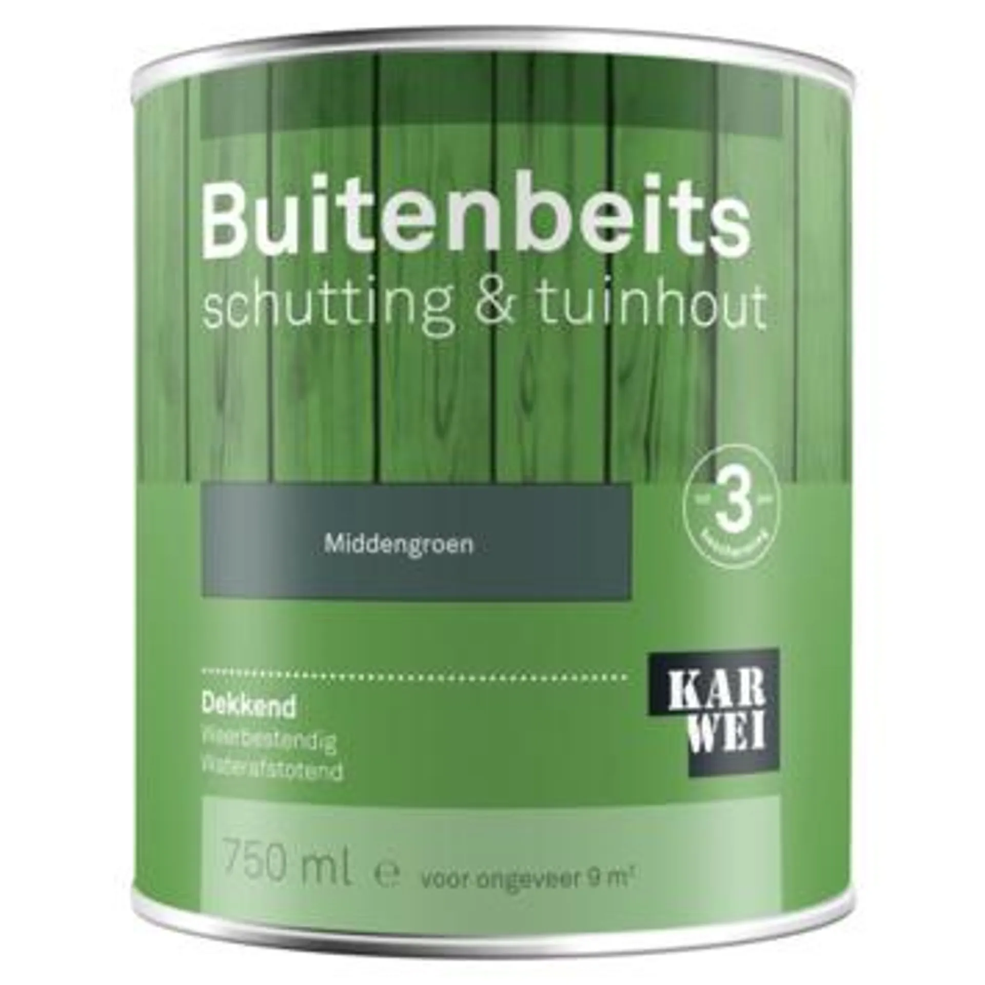 KARWEI buitenbeits schutting & tuinhout dekkend middengroen 750 ml