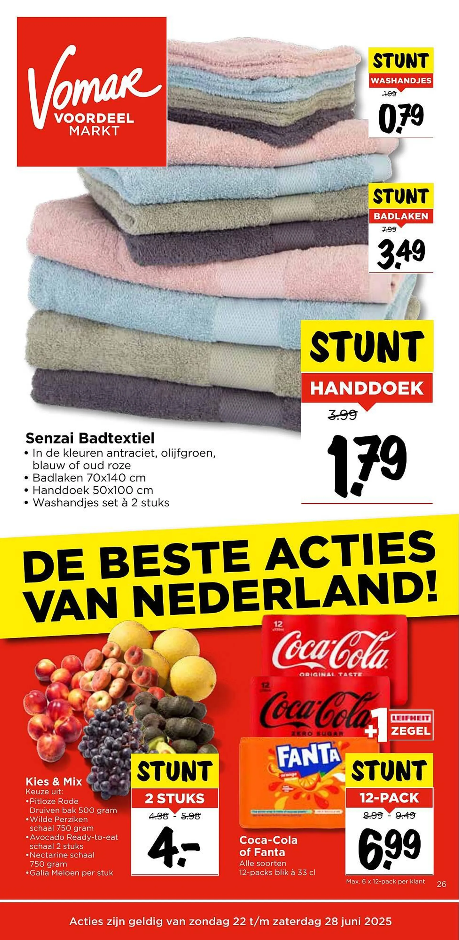 Vomar folder van 22 juni tot 28 juni 2025 - Folder pagina 1