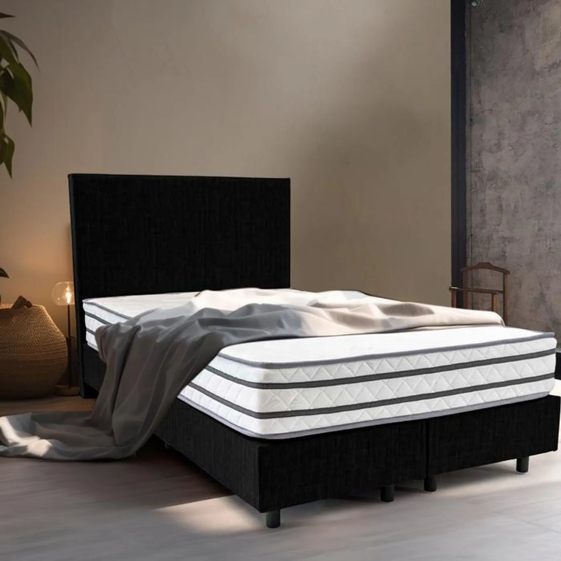 Aanbieding Boxspring Robinson Compleet - zwart 120x200cm