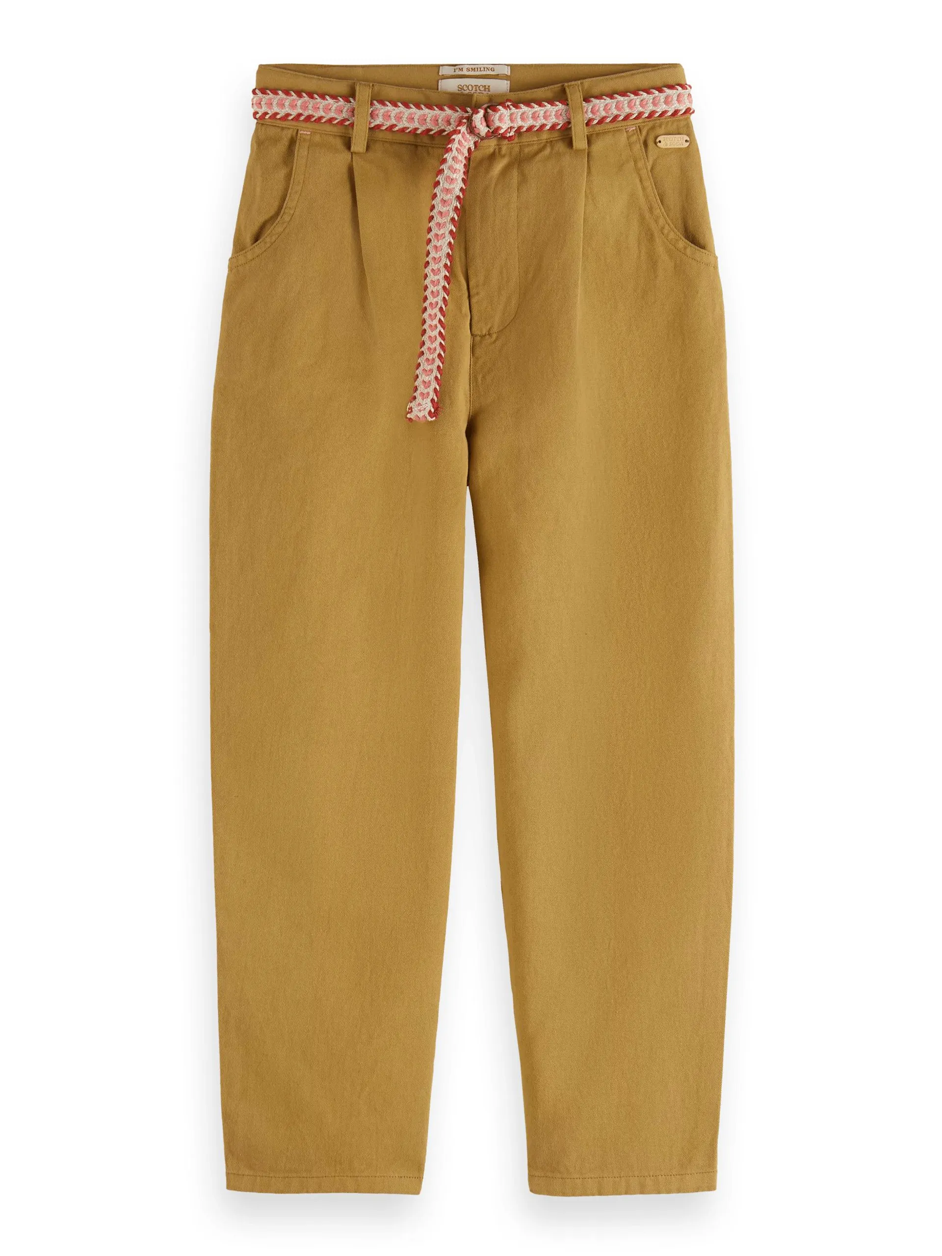 Linen-blended balloon fit trousers