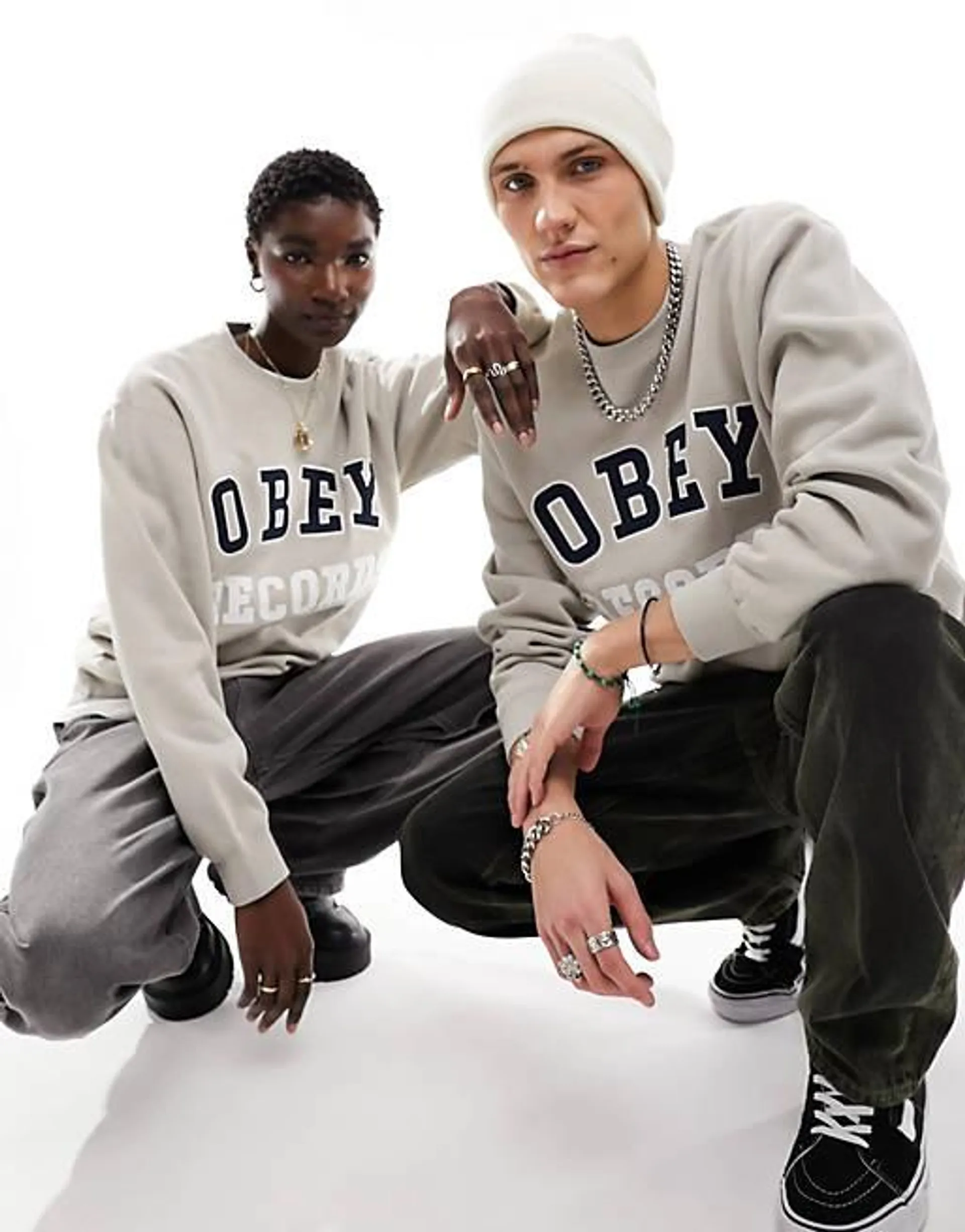 Obey - Records - Unisex sweatshirt in grijs
