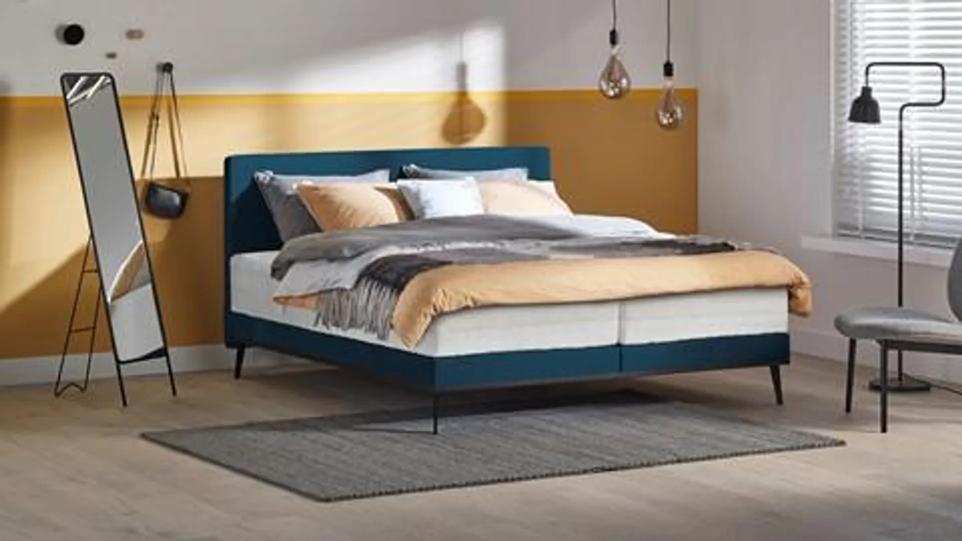 Boxspring Viggo vlak met Silver Pocket Deluxe Foam matras