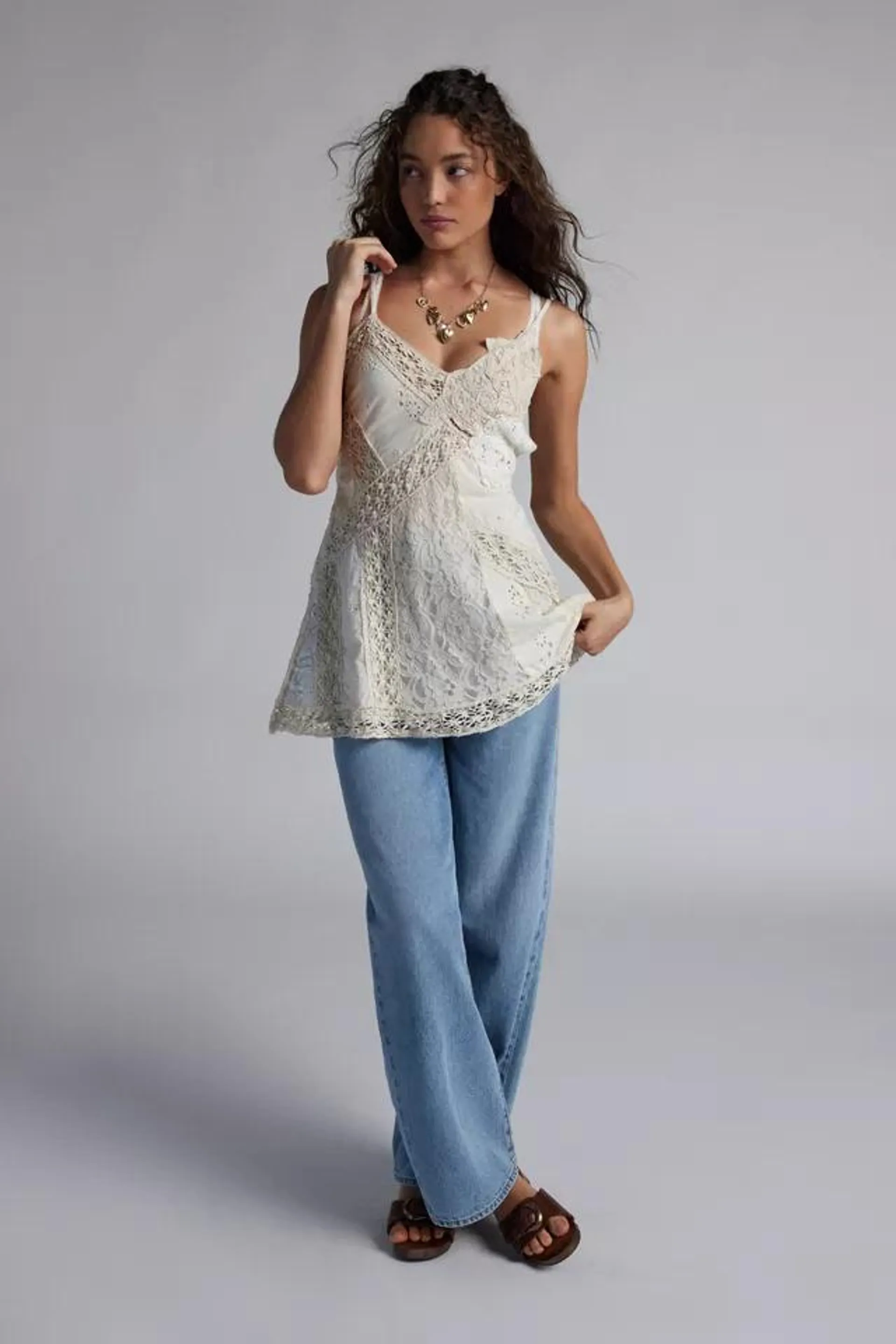 Kimchi Blue Laney Spliced Lace Slip Dress