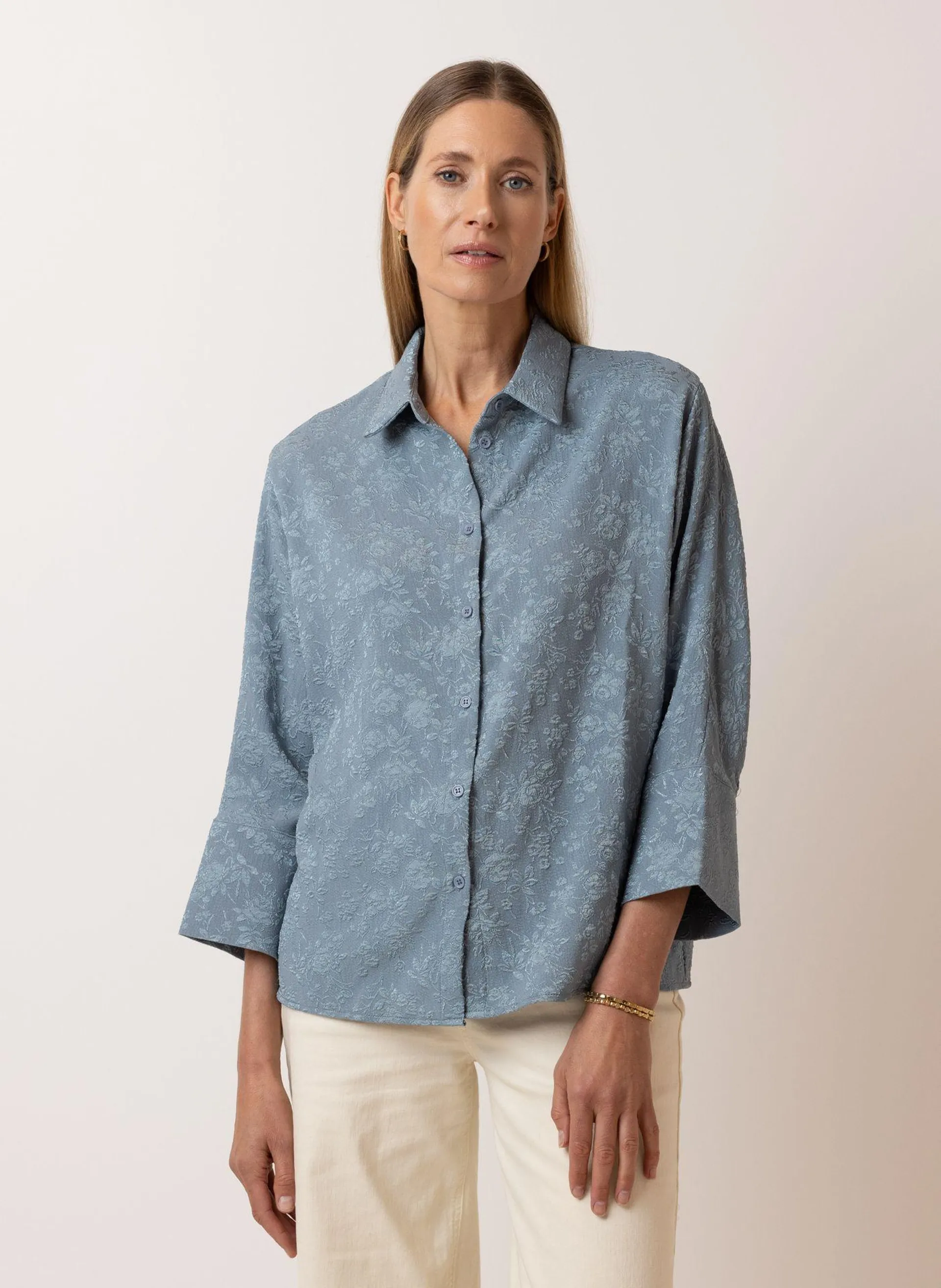 Blauwe blouse