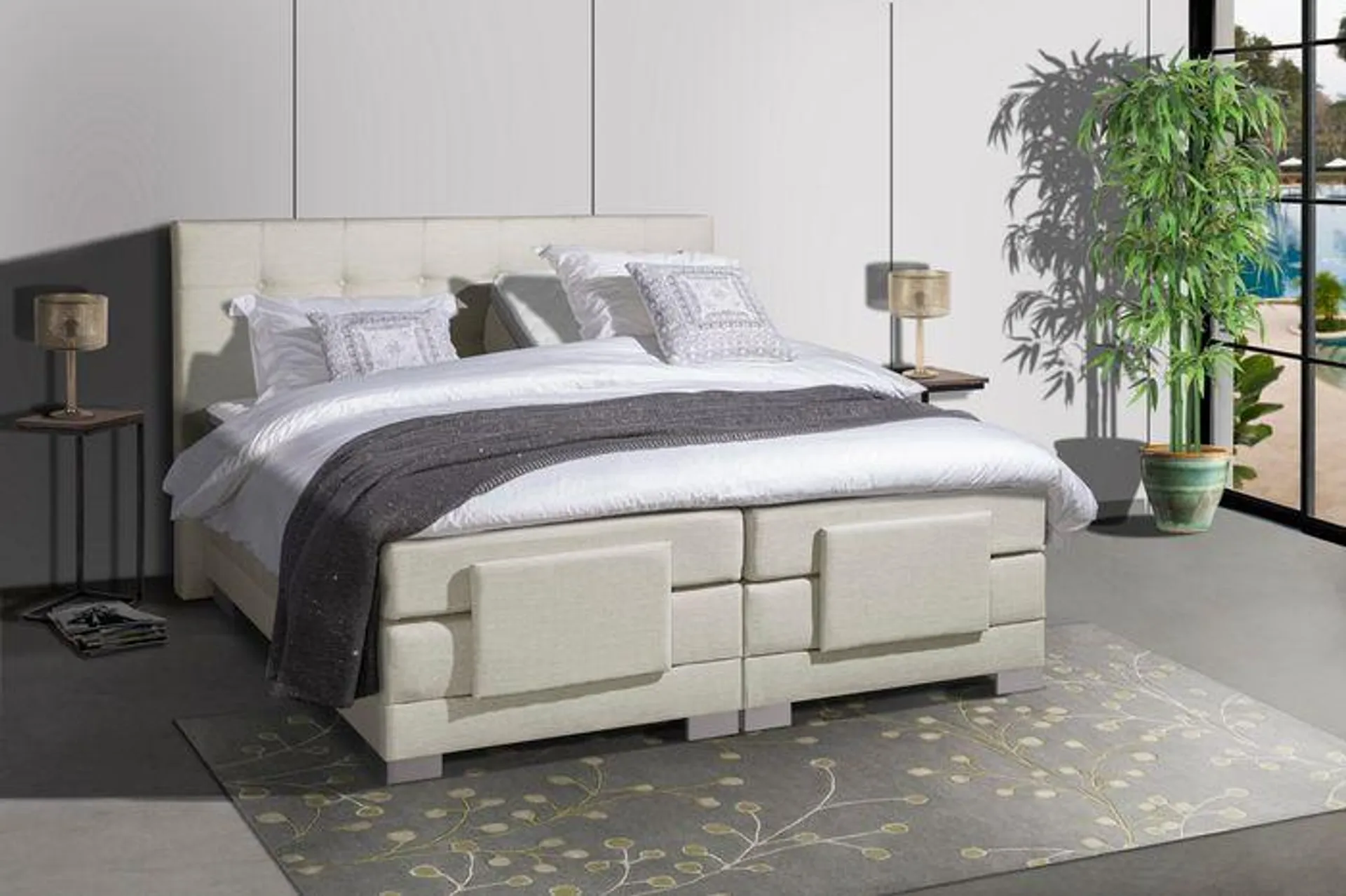 Mörgenn Elektrische Boxspring Nauplion Compleet - beige