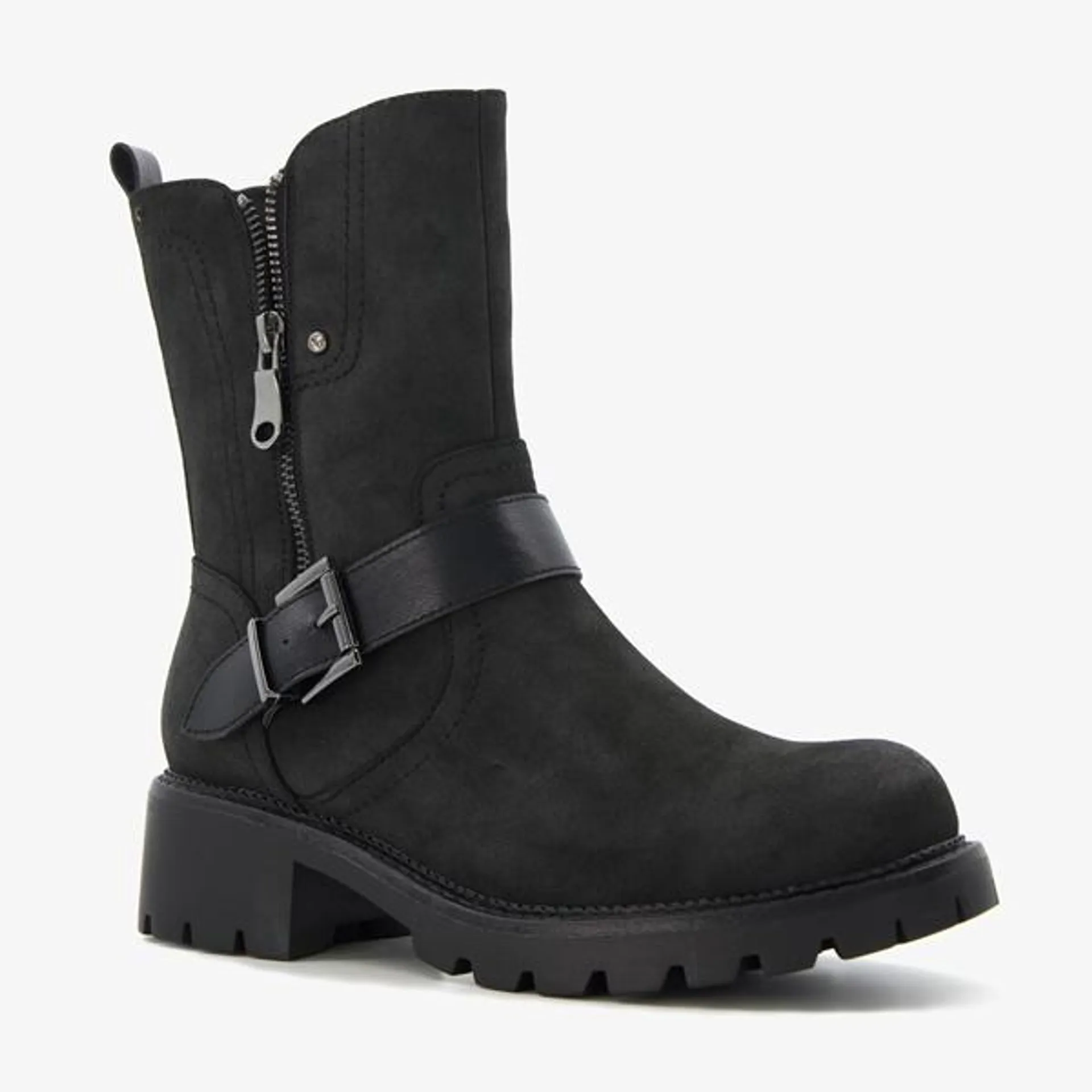 Supercracks gevoerde dames biker boots zwart