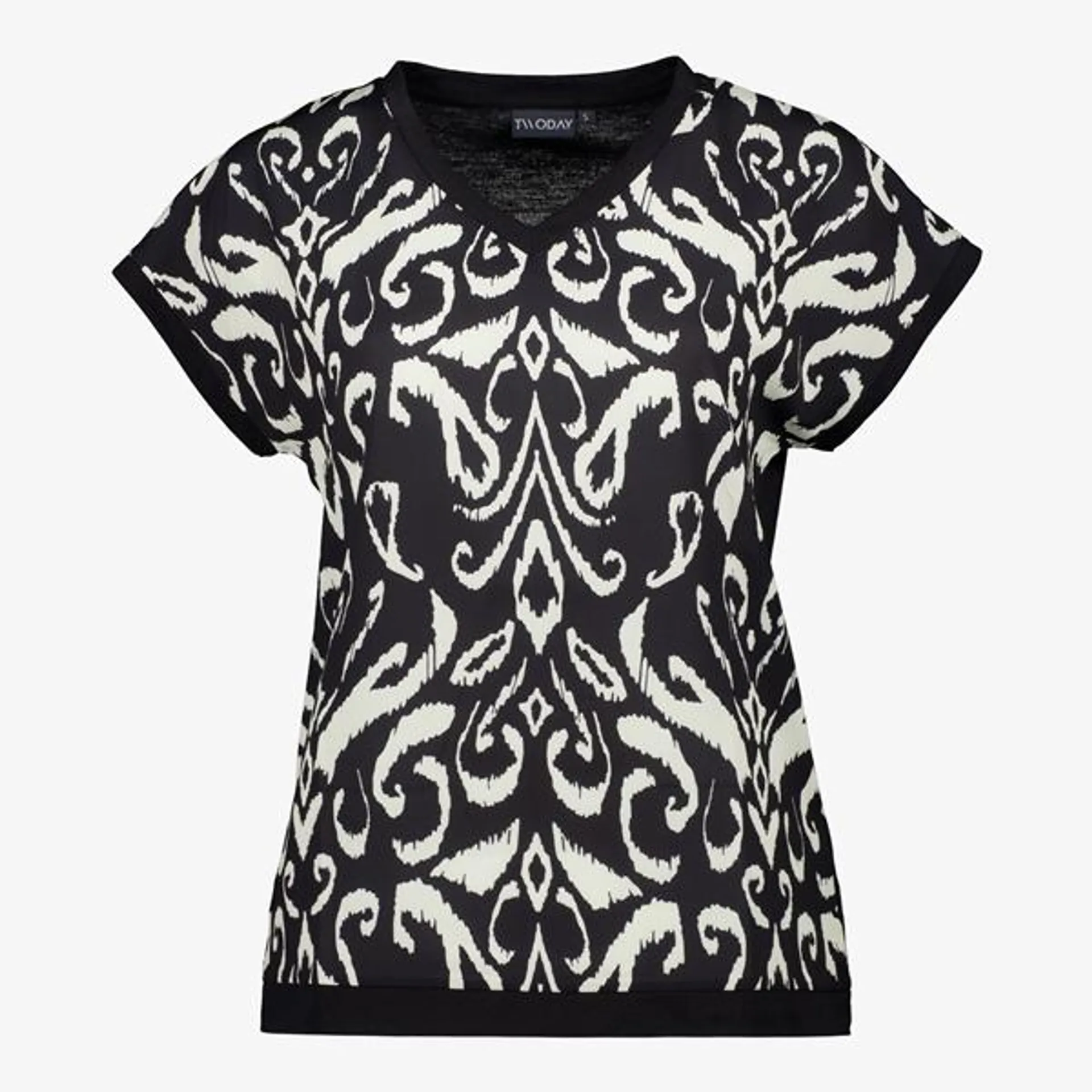 TwoDay dames T-shirt zwart met paisley print