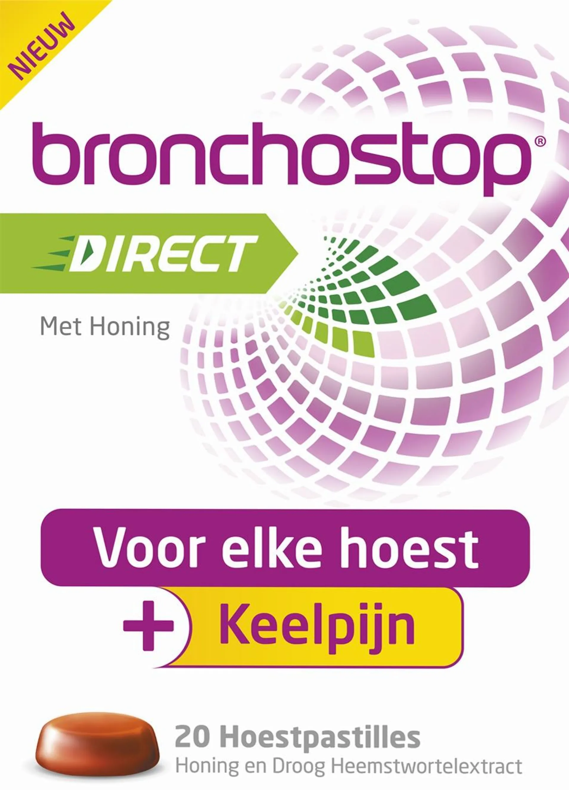 Bronchostop Direct pastilles honing 20 stuks