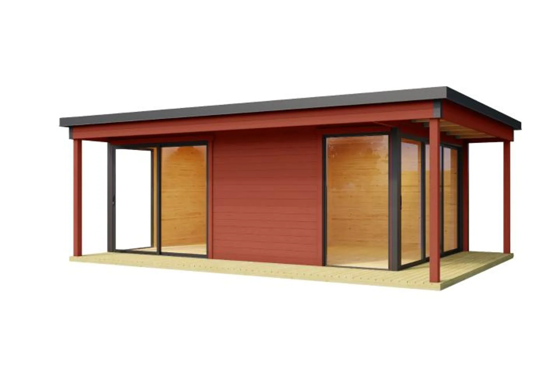 Lasita Maja Tuinhuis Domeo 3 Loggia Swedenred/Anthracite