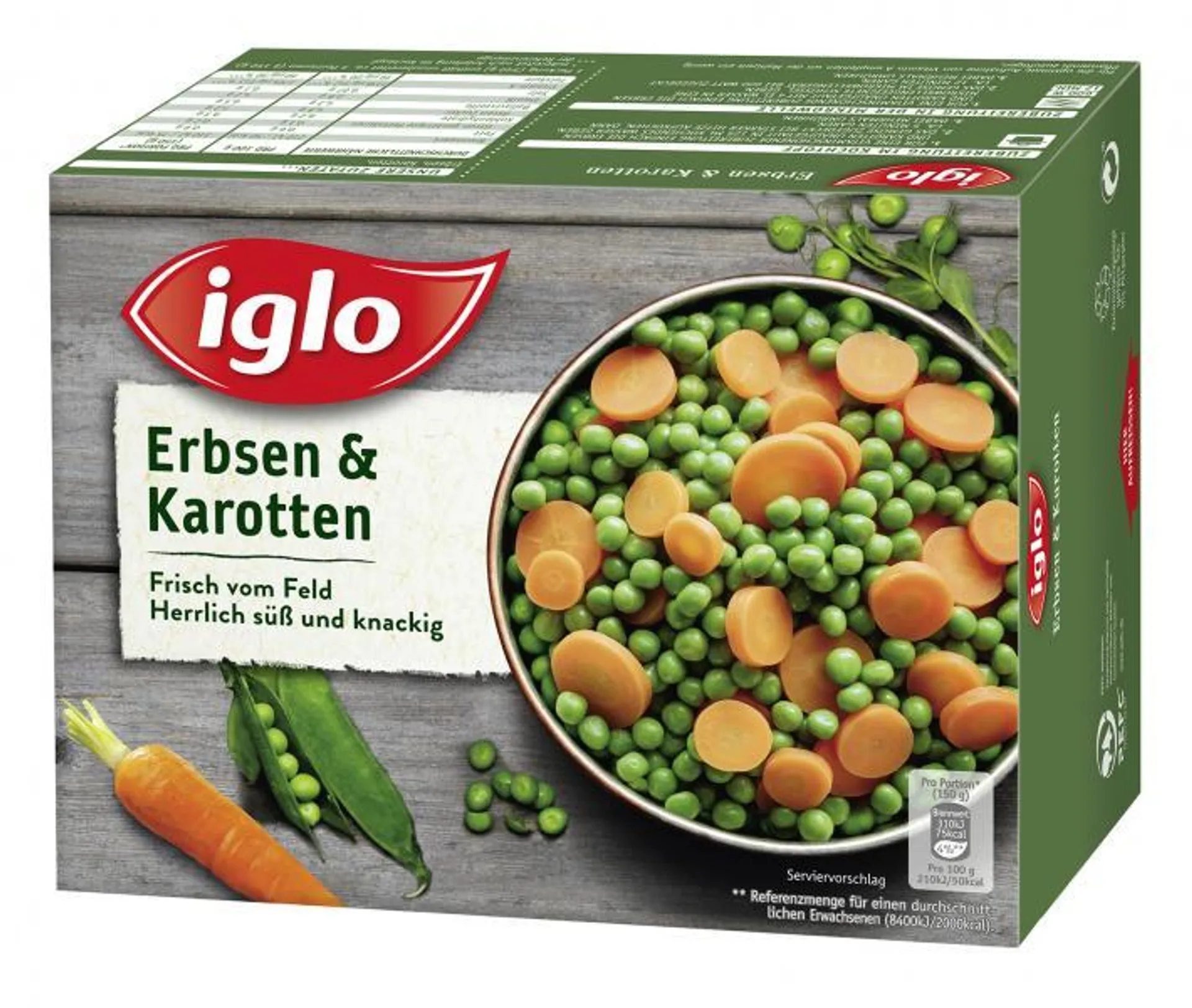 Iglo Frisch vom Feld Erbsen & Karotten 540 g