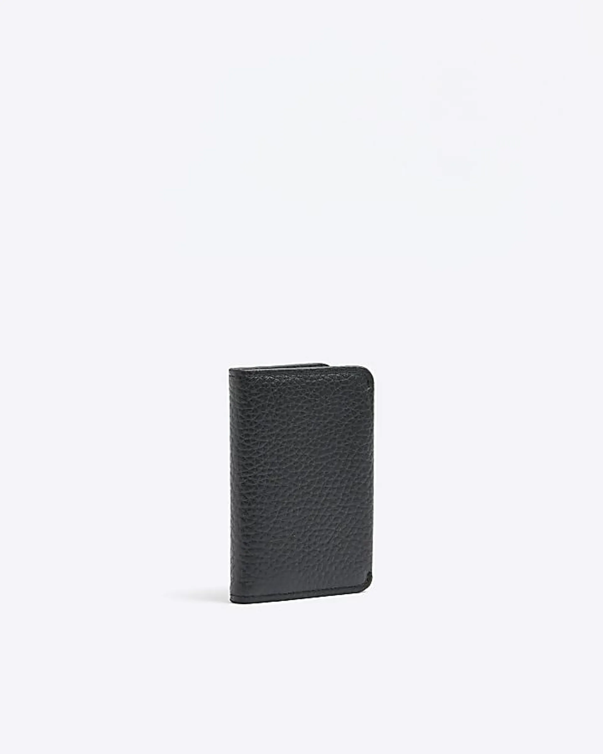 Black leather pebbled cardholder