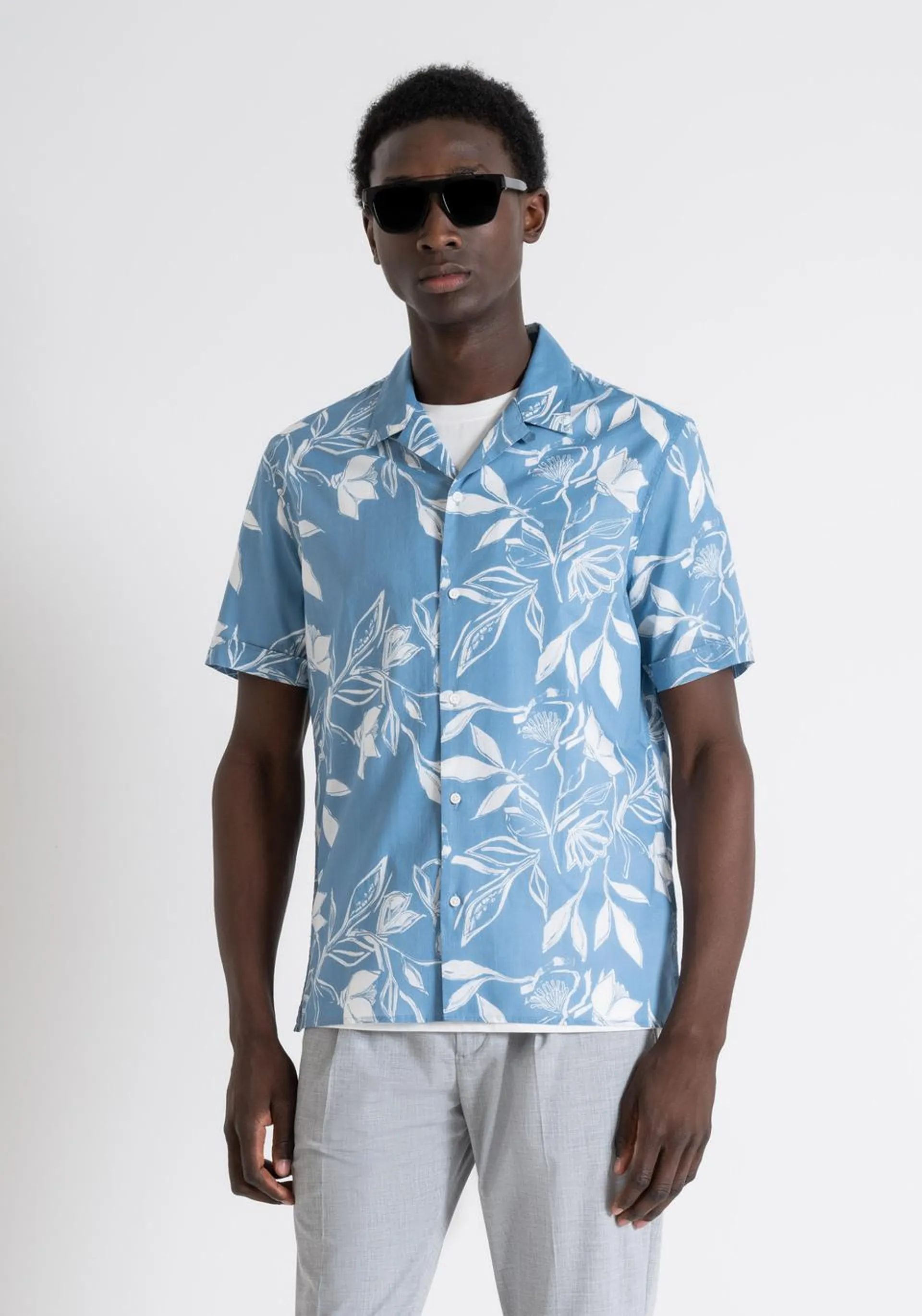 REGULAR STRAIGHT FIT "HONOLULU" SHIRT WITH FLORAL PRINT