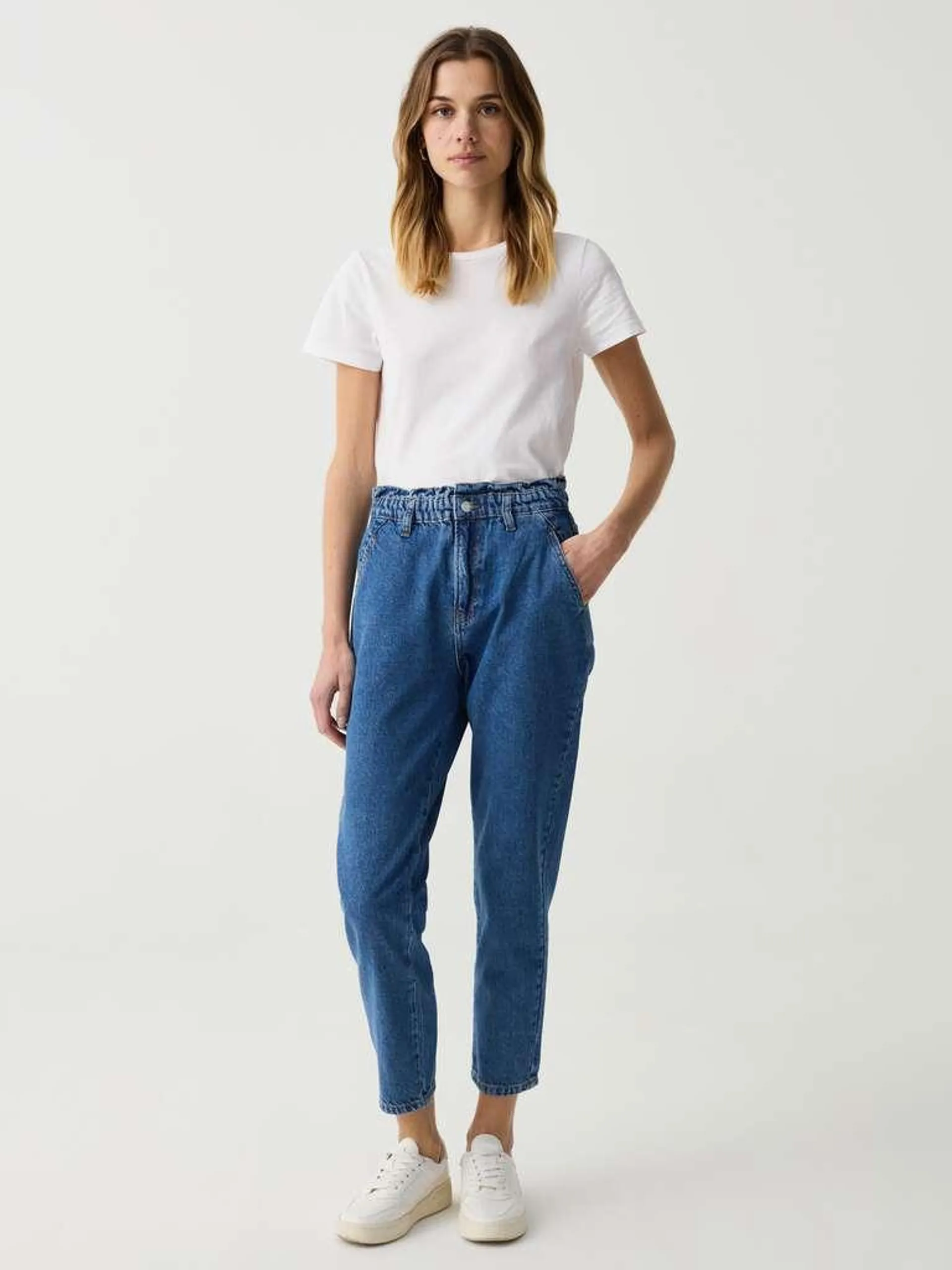 Denim Mum-fit cropped jeans