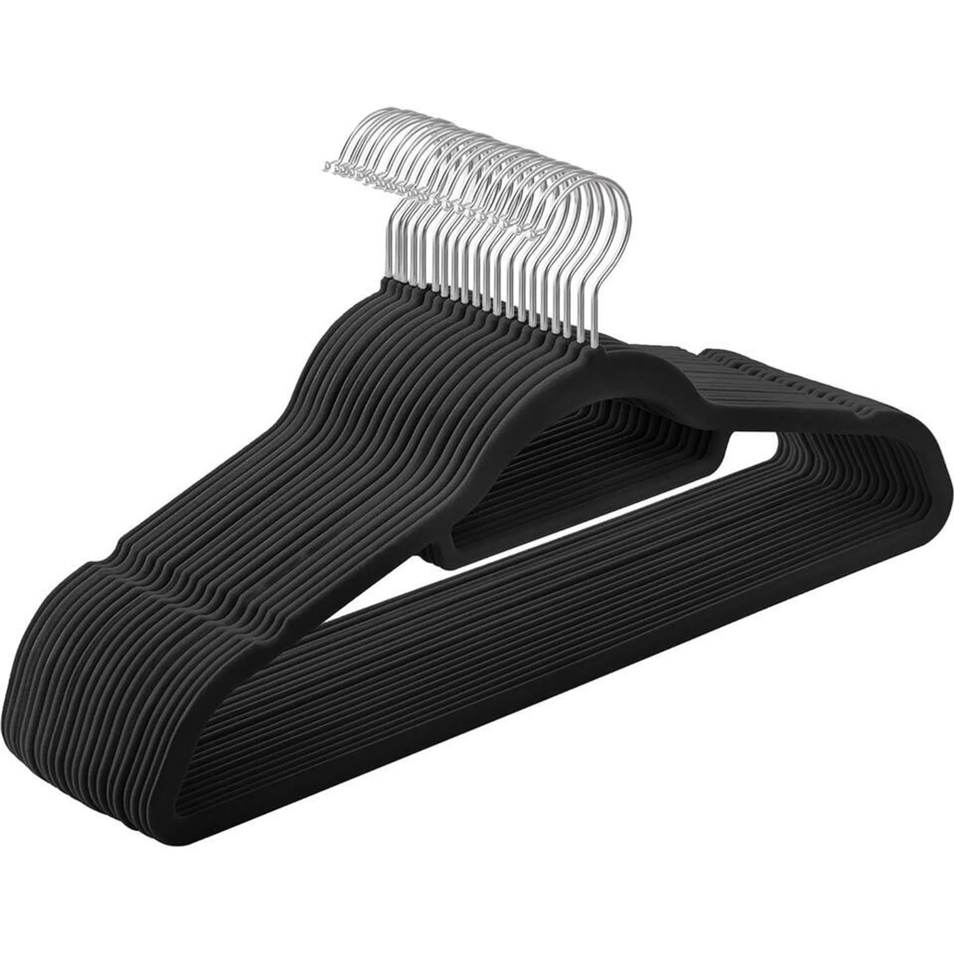 O'DADDY® Fluwelen Kleerhangers - 80 Stuks - Antislip - Zwart