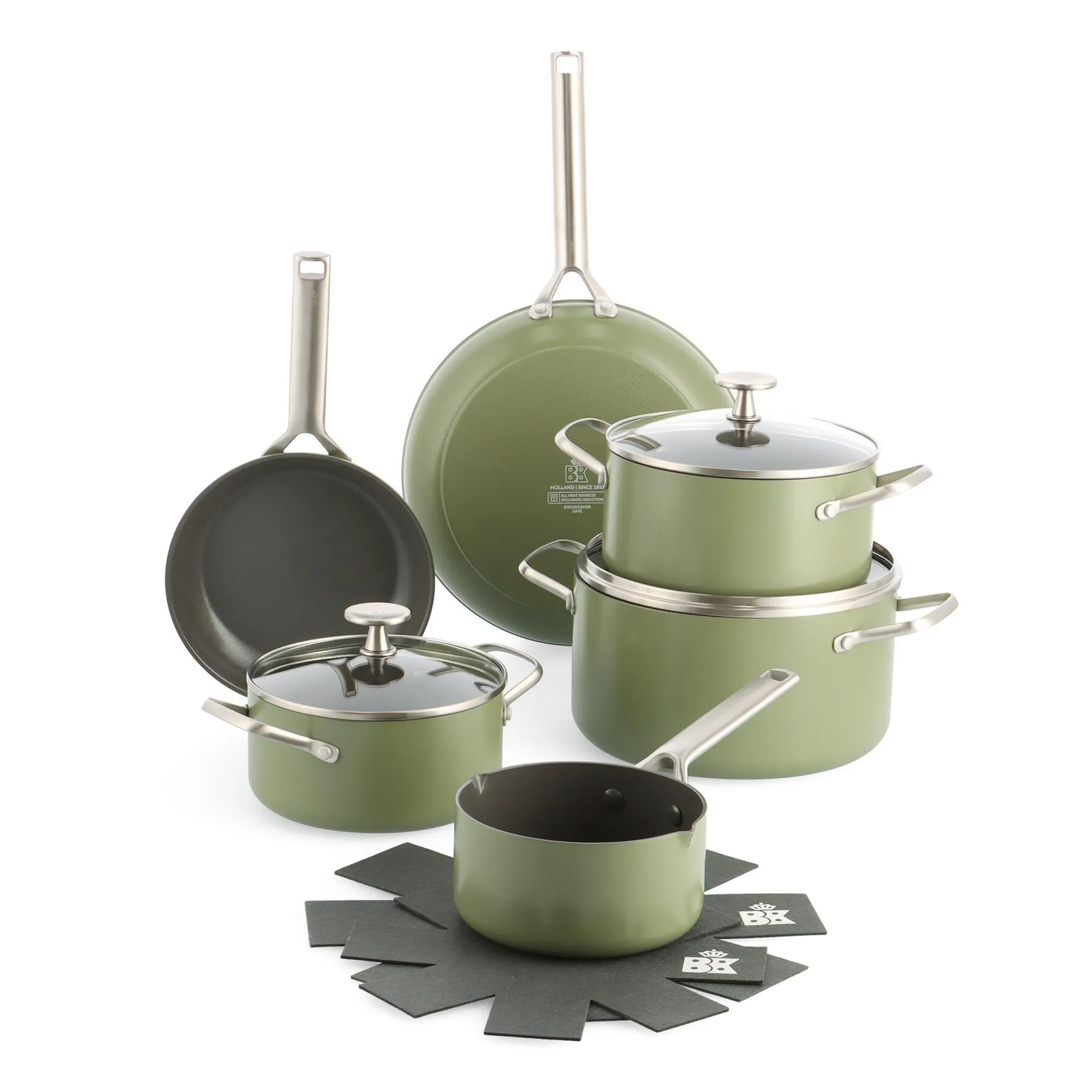 BK Sublime Pannenset 6-delig - Olijfgroen
