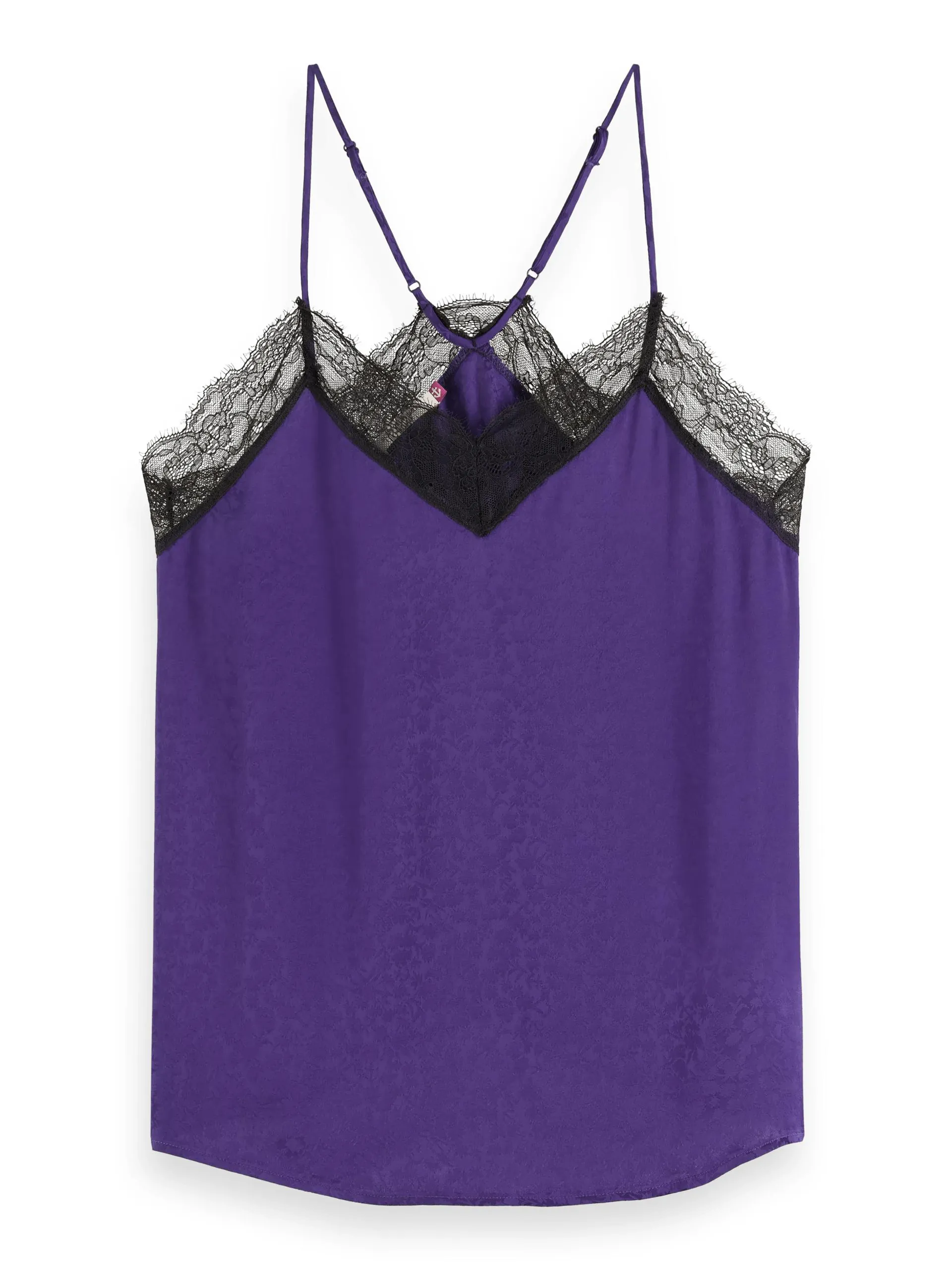 Camisole with black lace trim