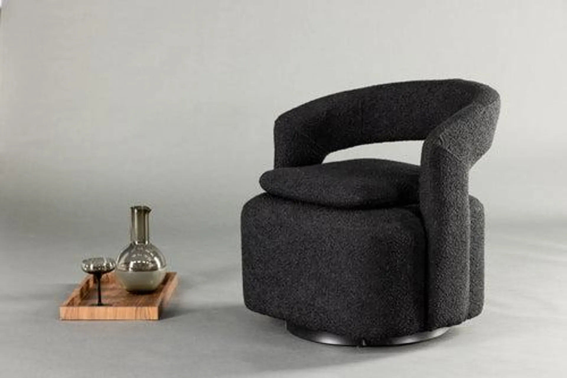 Rebellenclub fauteuil akando - zwart bouclé